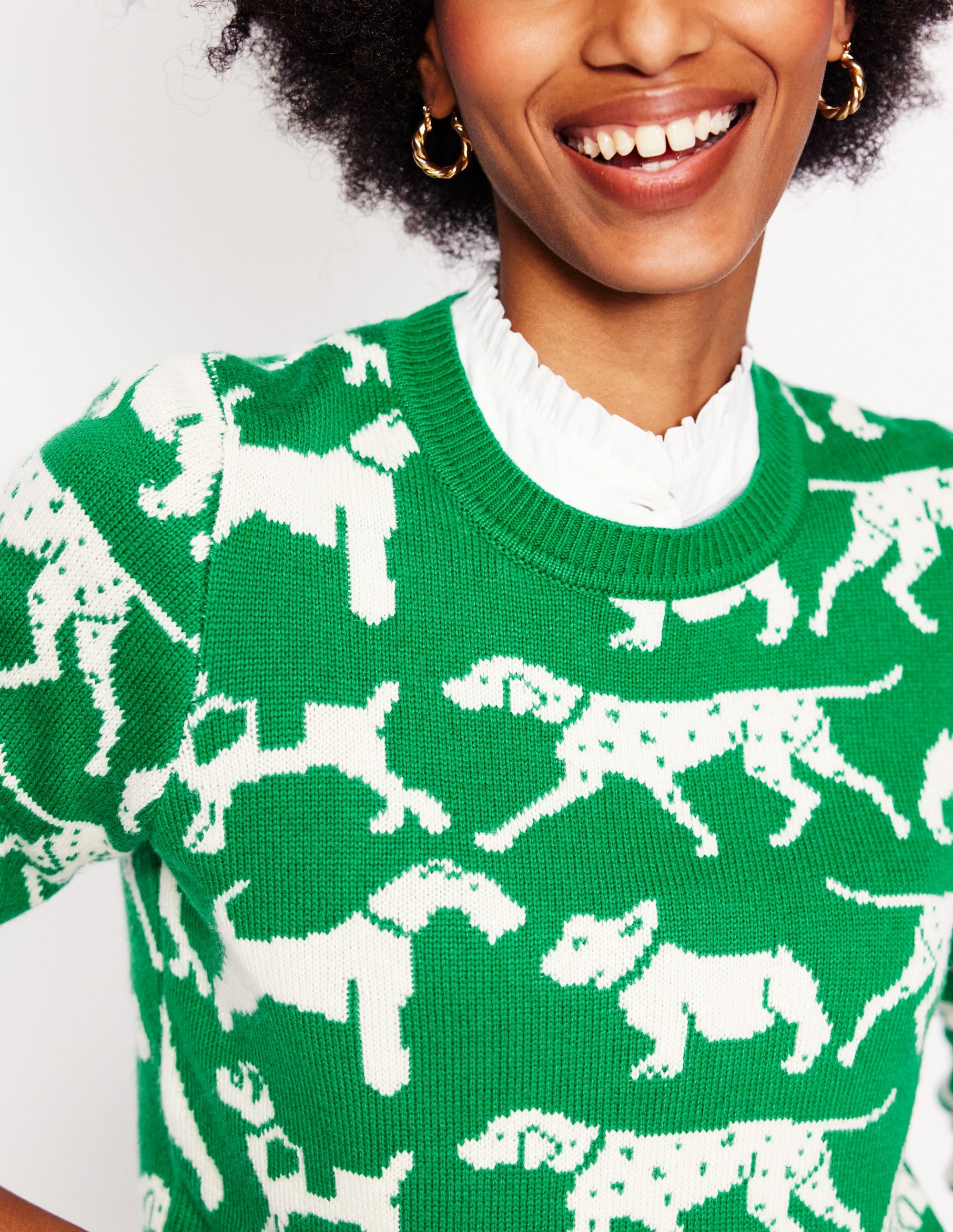  Heather Jacquard Jumper-Sapling Green, Dogs、mySite、ashleygrahame