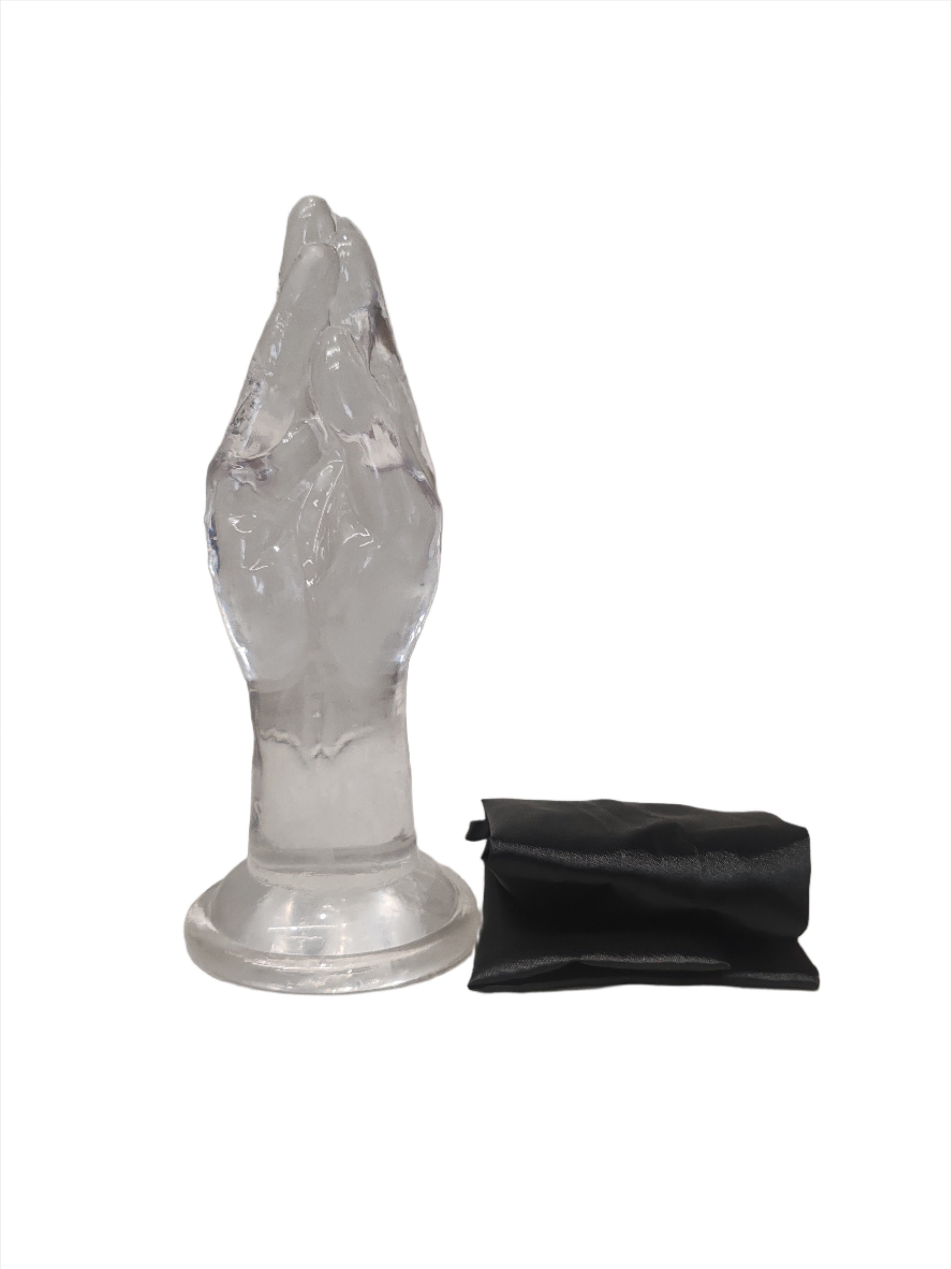 Come Closer Hand Butt Plug | Suction Cup | Clear Flexible | Free Satin Bag、mySite、bottomscart