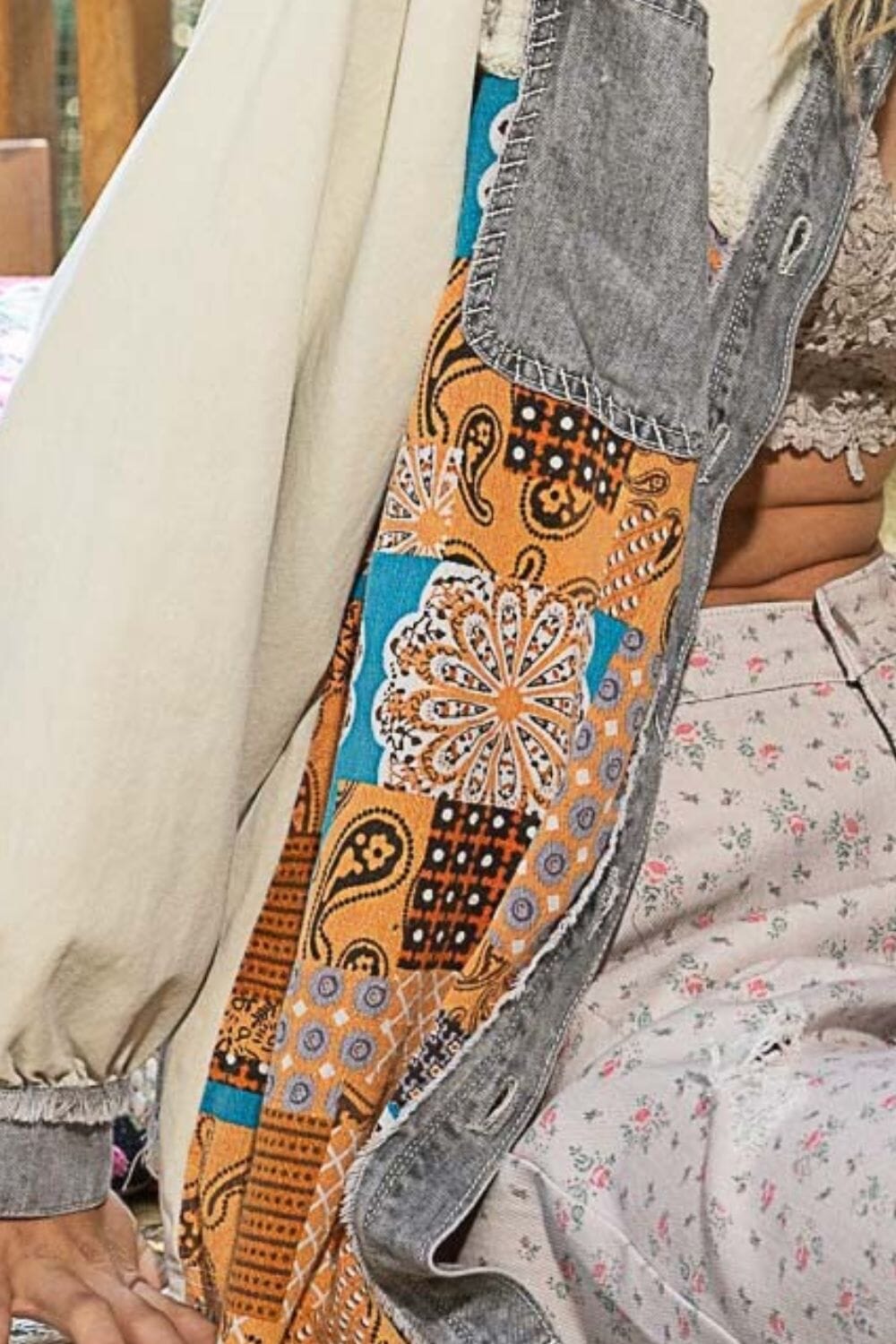 POL Raw Hem Twill Contrast Button Up Shacket、mySite、camillekostekn