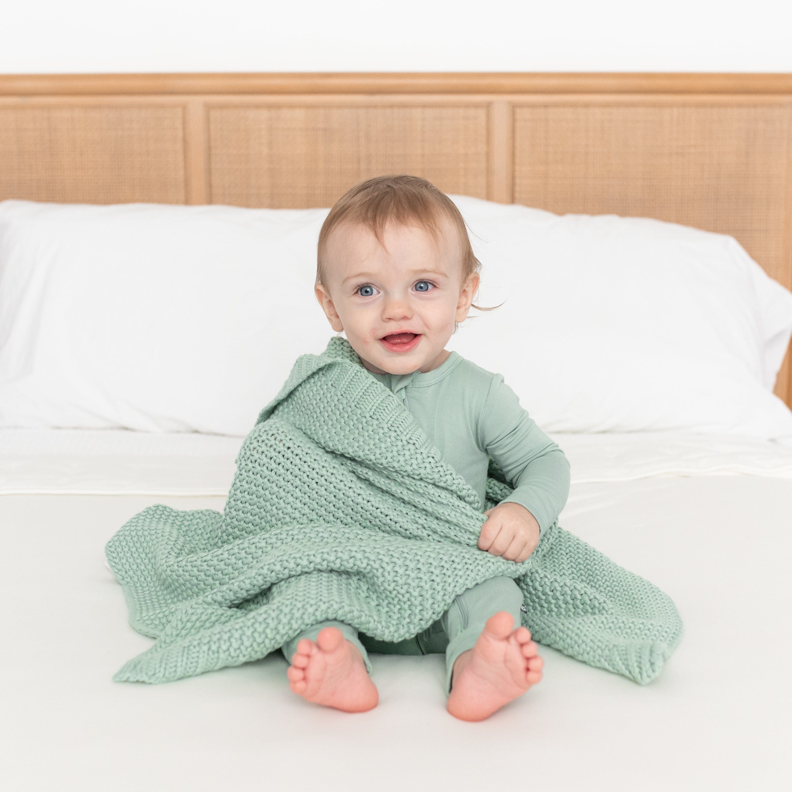  Chunky Knit Baby Blanket in Sage、mySite、layawaytickets