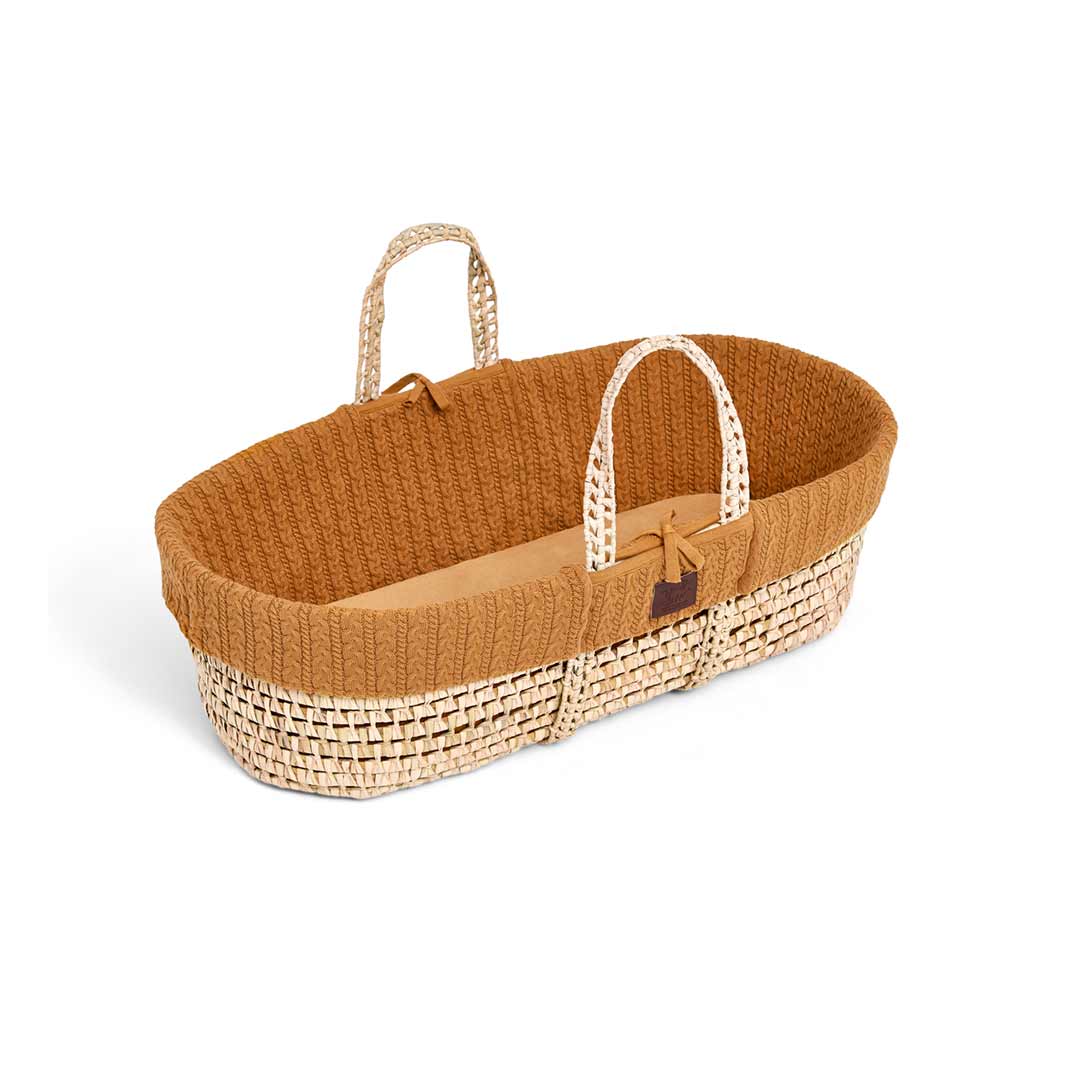  The Little Green Sheep Organic Knitted Moses Basket & Mattress - Honey、mySite、merchandisen