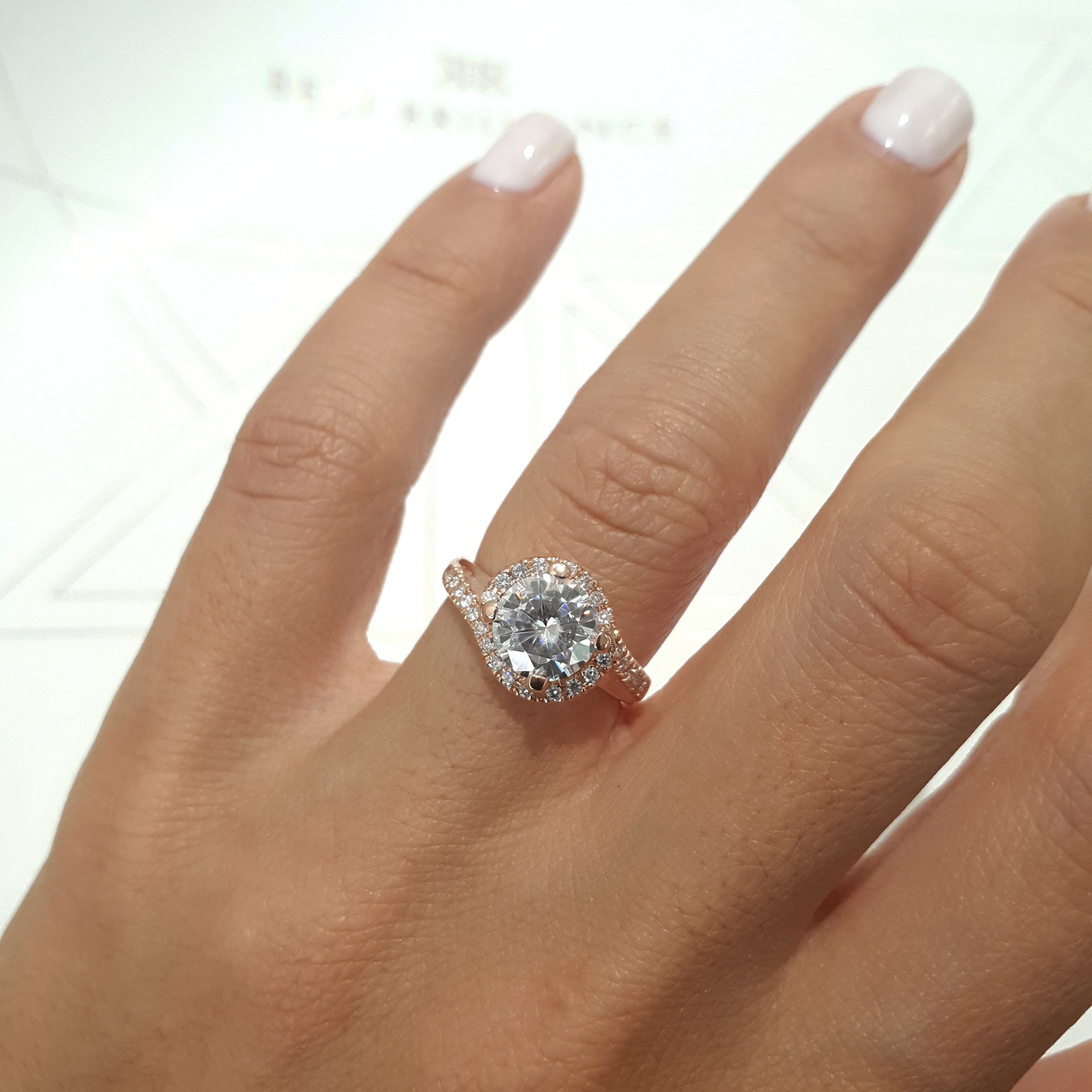 Stella Moissanite & Diamond Ring -14K Rose Gold、mySite、hinf8tx79