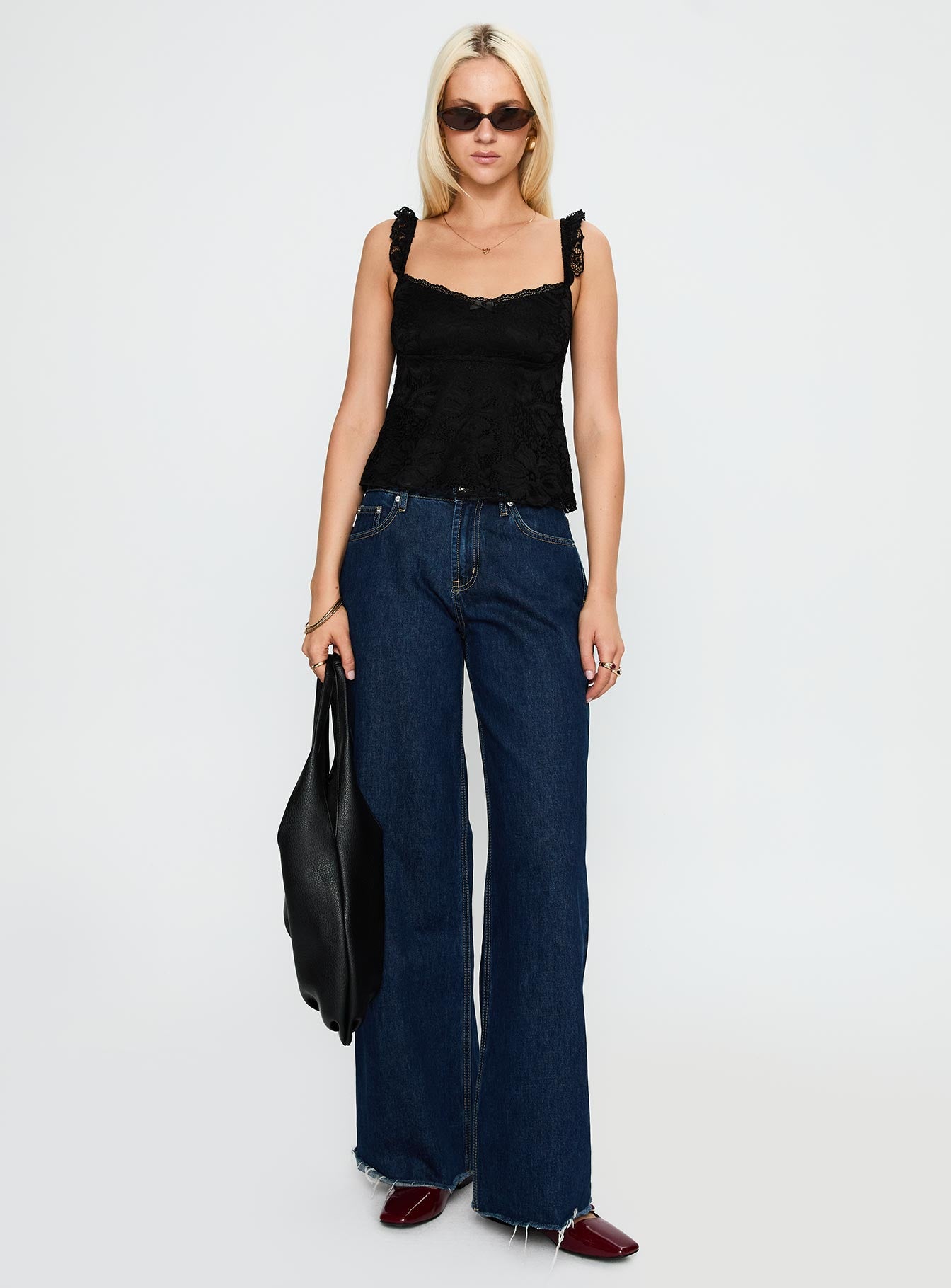 Madaleine Lace Top Black、mySite、solidvoid