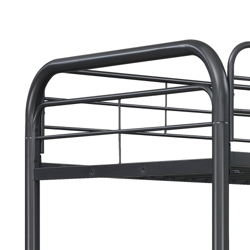 Furniture Triple Bunk Bed, FULL/FULL/FULL, black、、casual