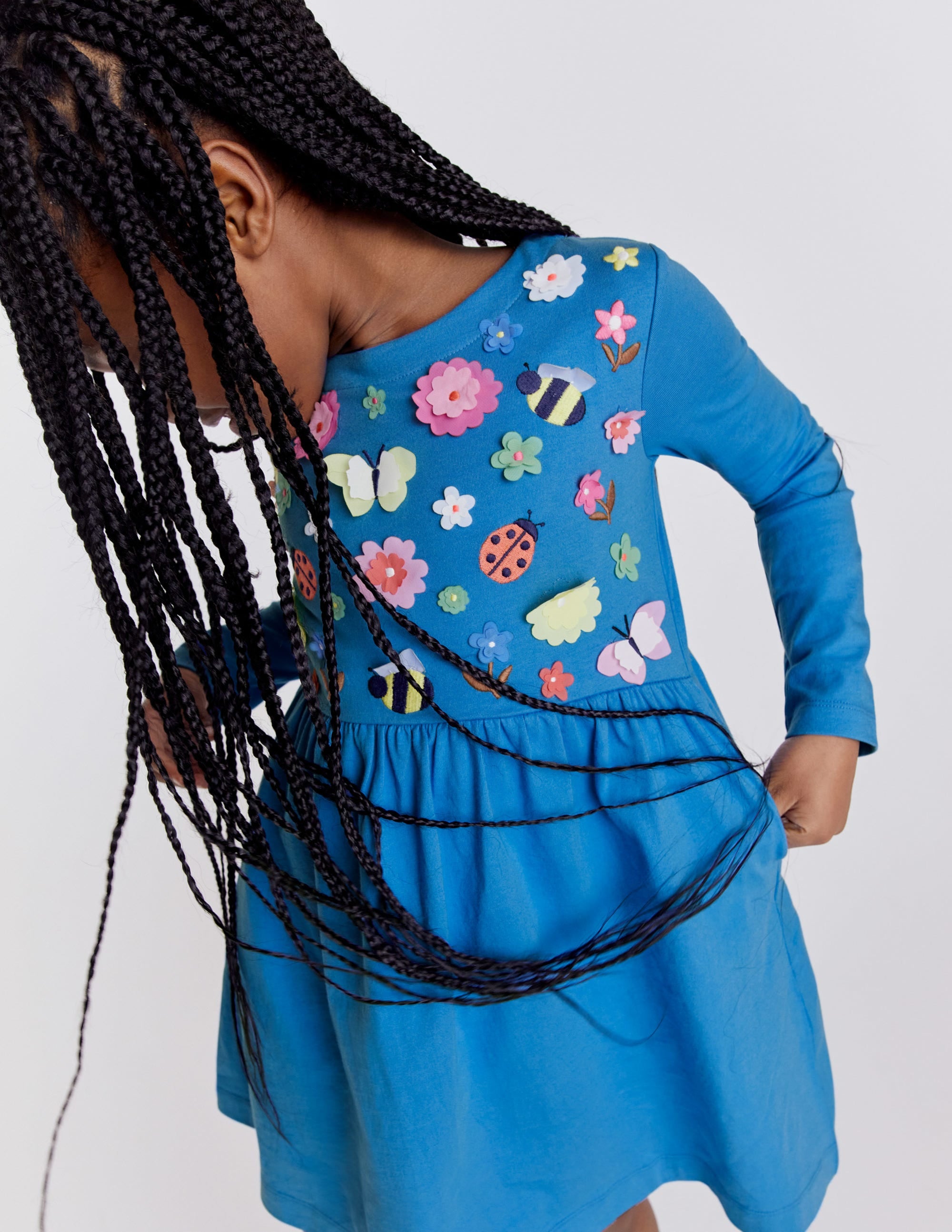  Flutter Jersey Dress-Penzance Blue Floral、mySite、ashleygrahame