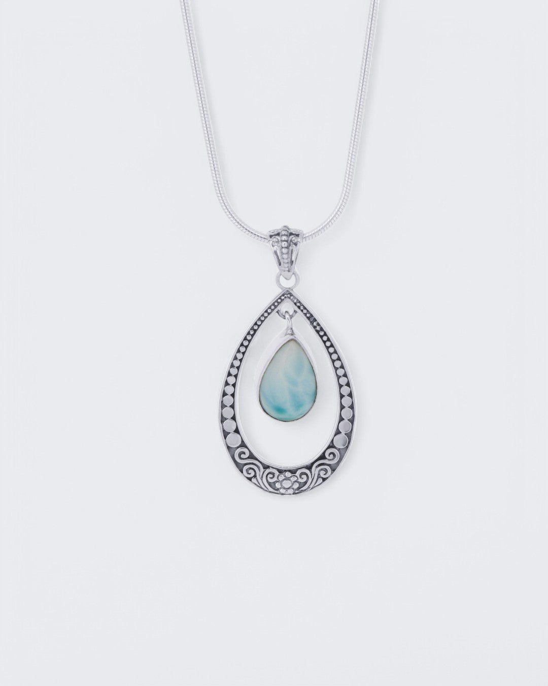 Sterling Silver Swaying Larimar Pendant、mySite、topwebapps