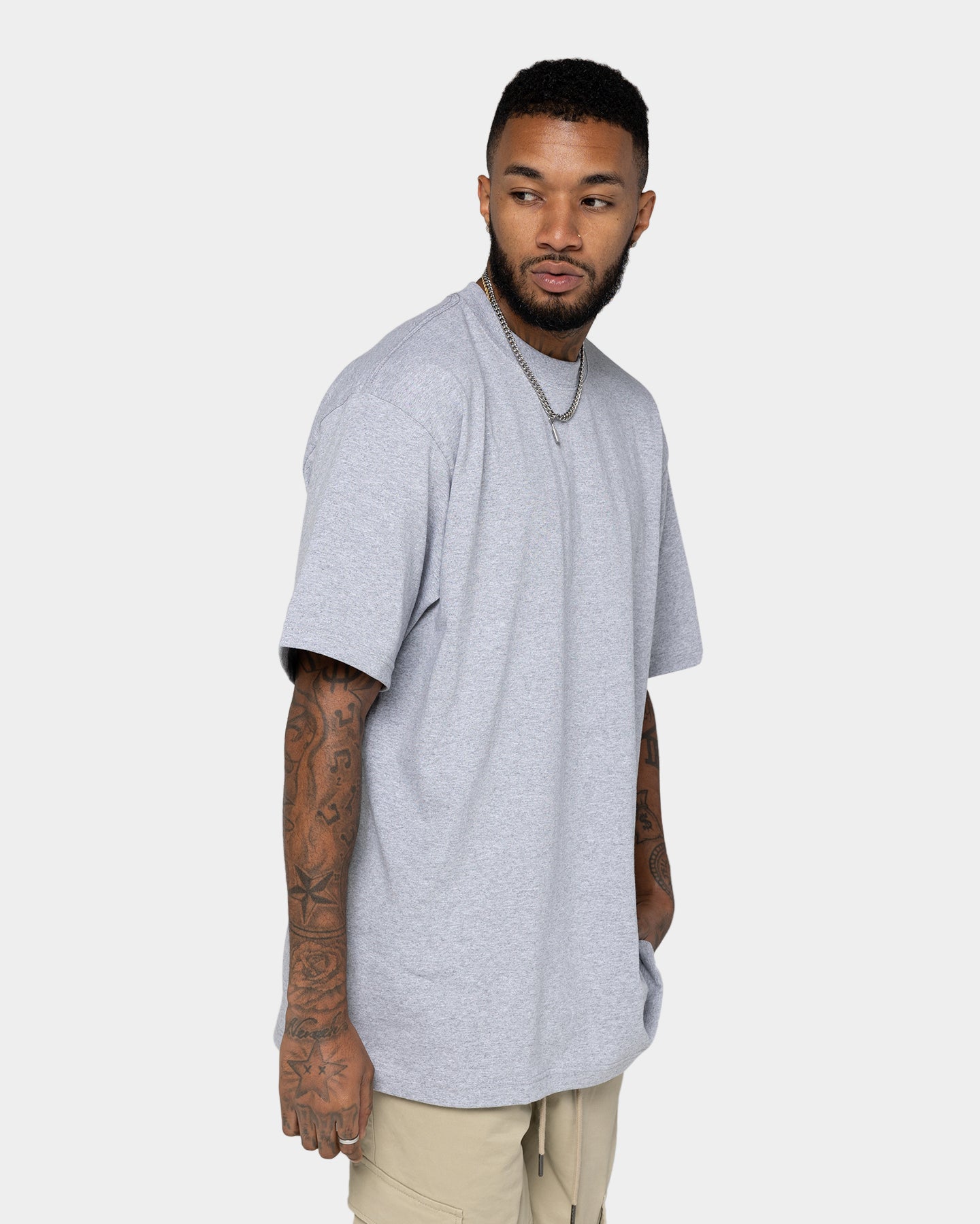 Shaka Wear Max Heavyweight Short Sleeve T-Shirt Heather Grey、mySite、zt4zffjzw