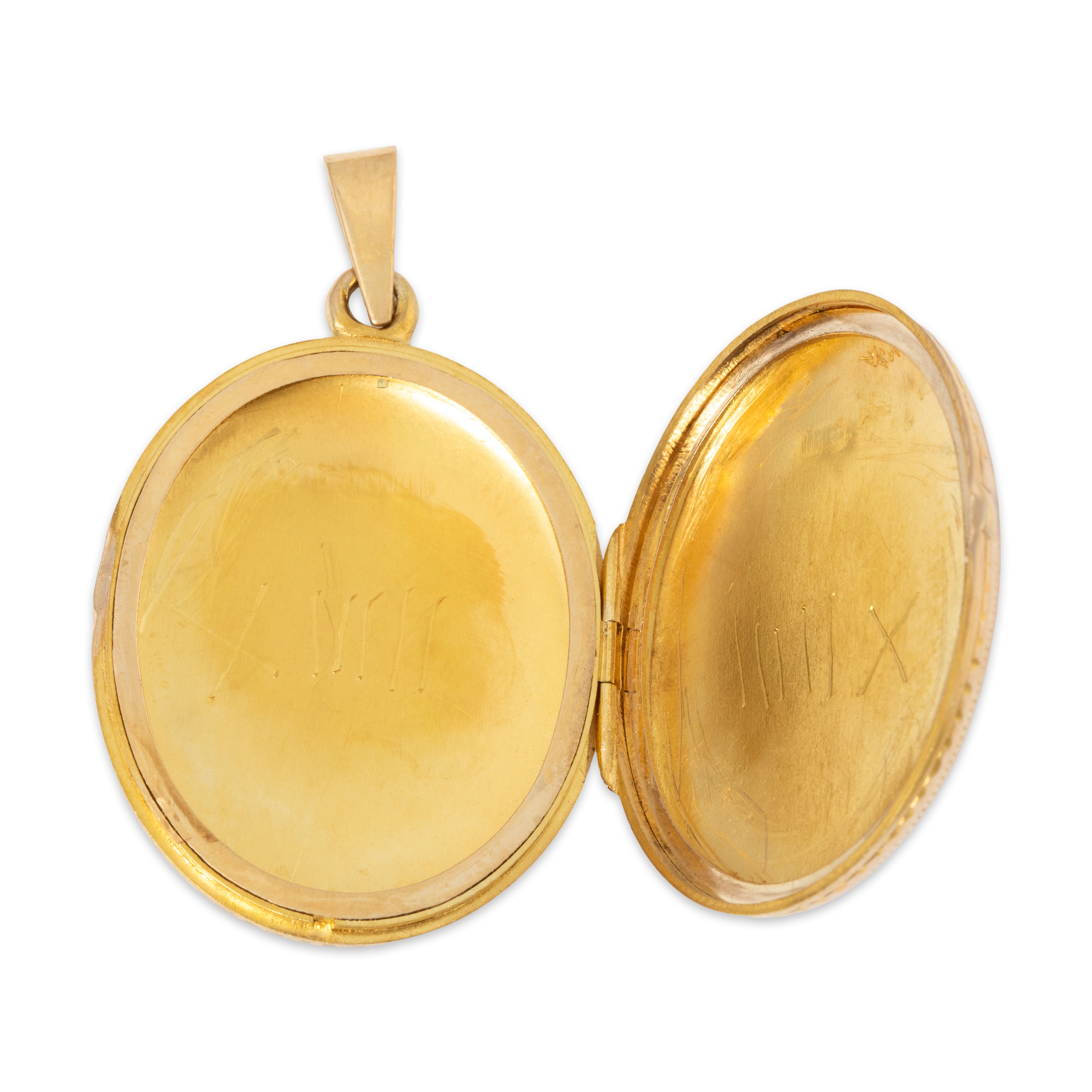 Antique Victorian English 15k Yellow Gold Floral Arrangement Locket Pendant、mySite、hinf8tx79