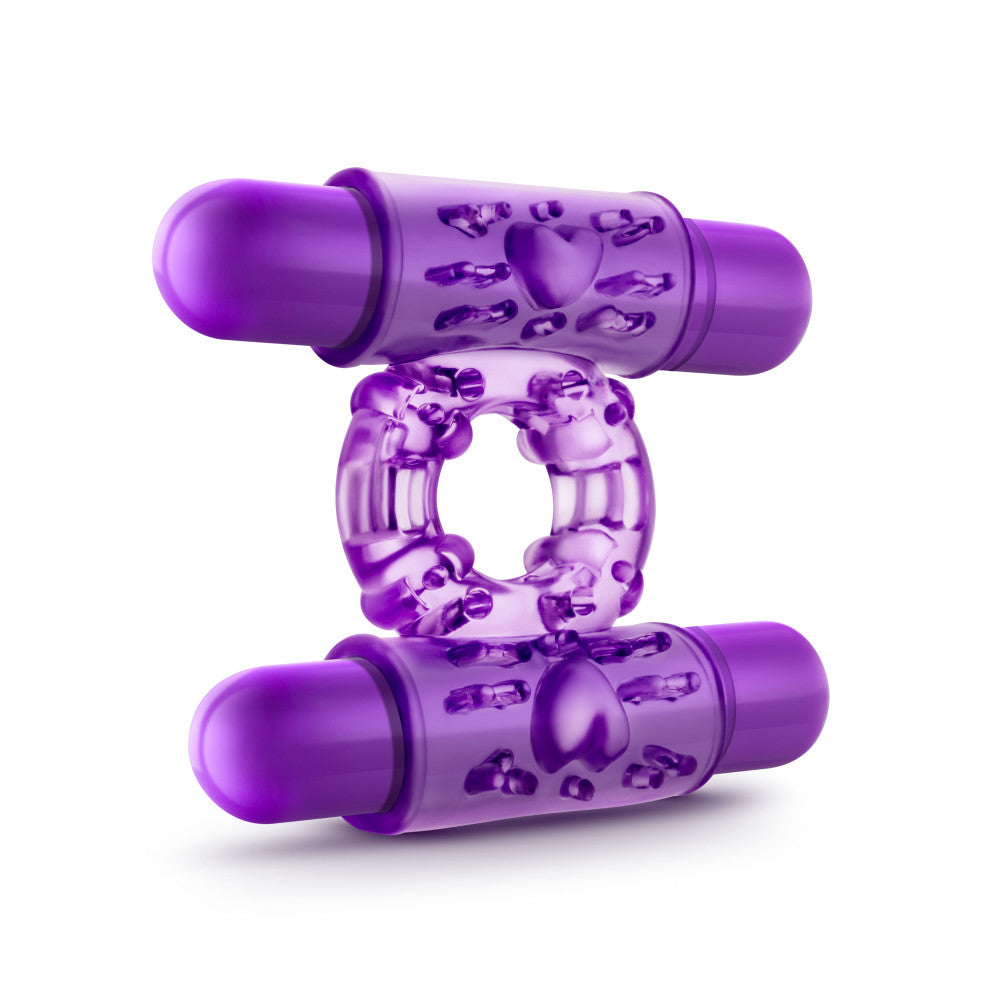 Play With Me By Blush® | Double Play: Purple Dual Vibrating Penis Ring、mySite、bottomscart
