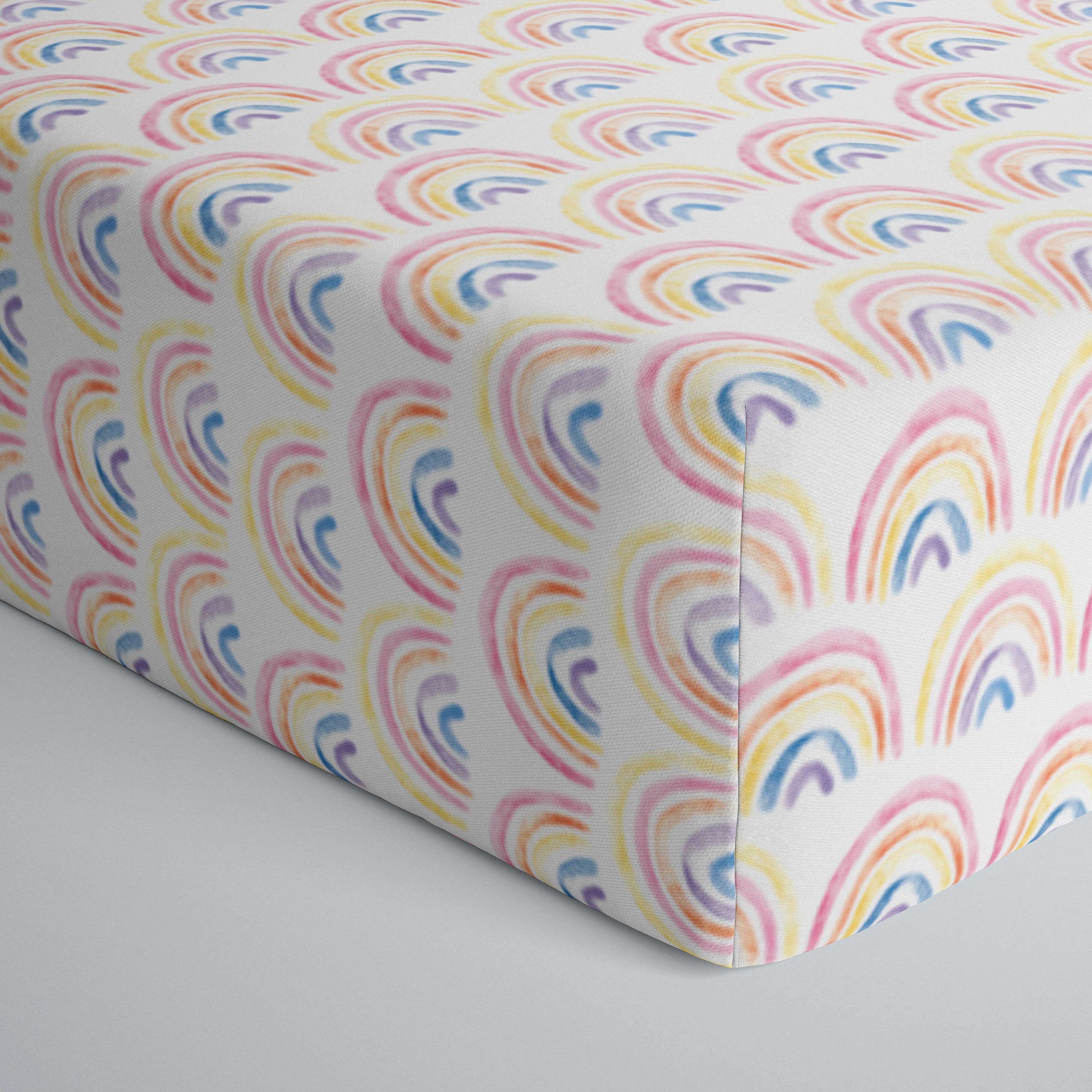 Pastel Rainbows Fitted Crib Sheet、mySite、layawaytickets