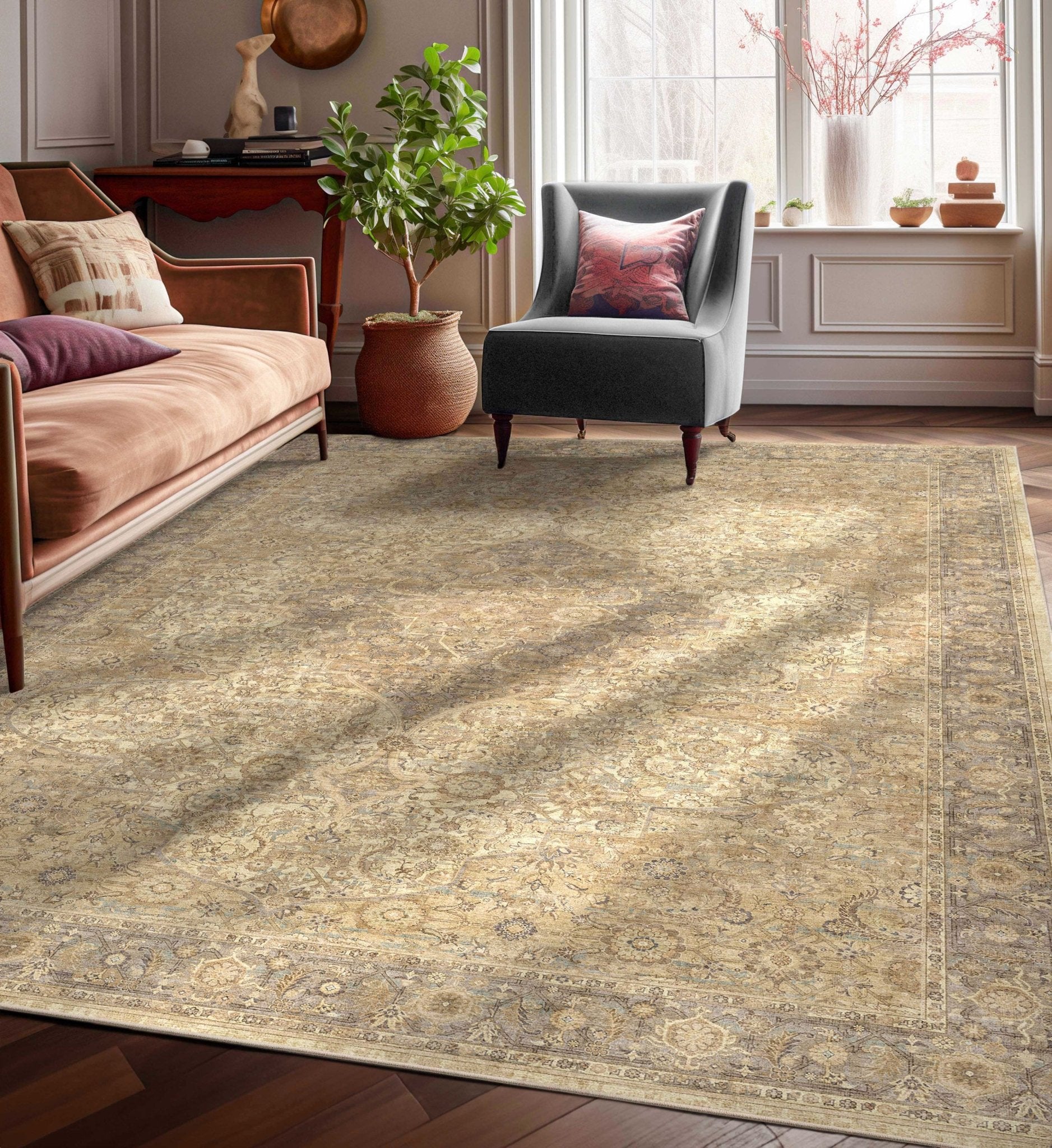 Zurich Floral Medallion Pattern Rug - Easy to Clean、mySite、gigharbornorthrealestate