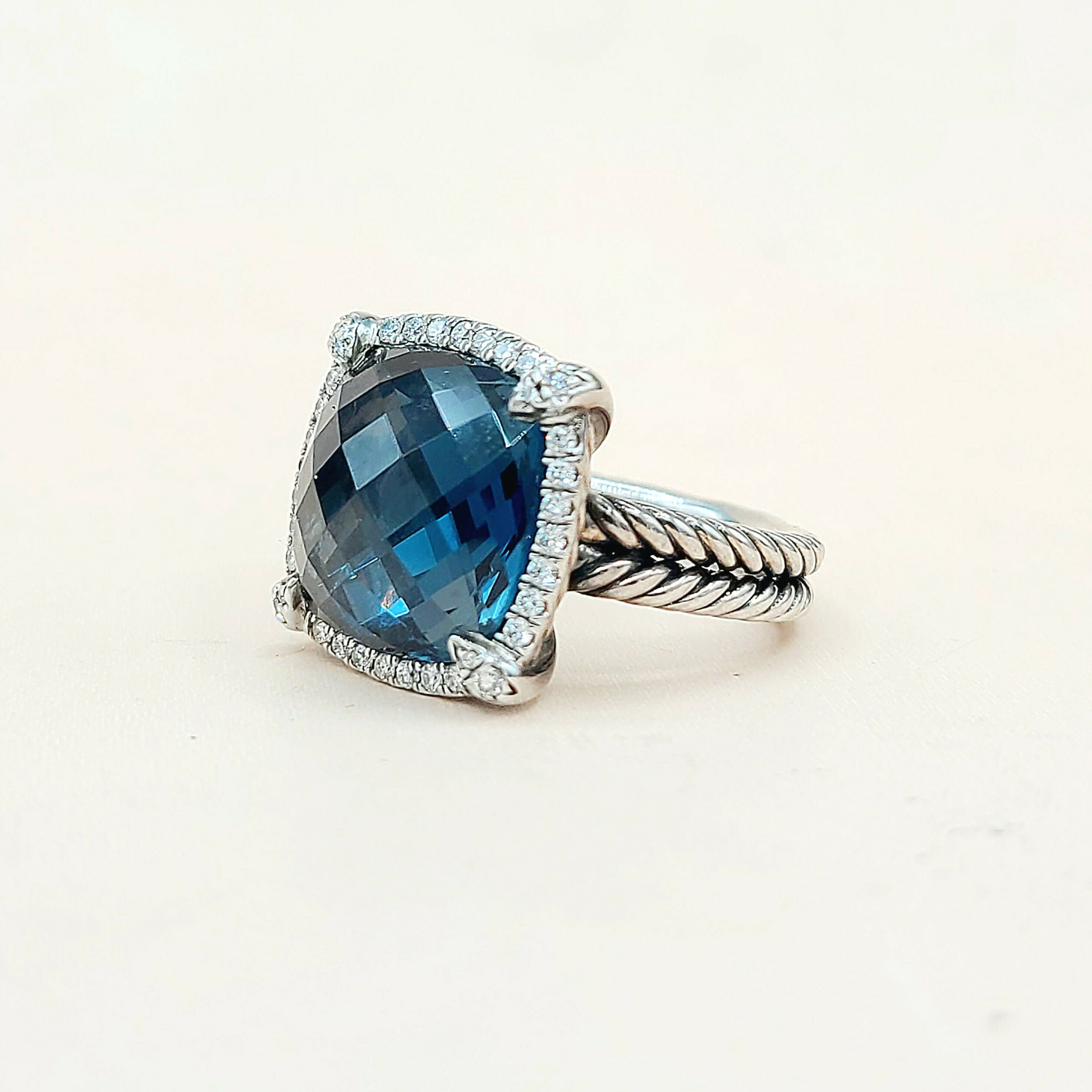David Yurman Chatelaine Ring Hampton Blue Topaz & Diamond、mySite、hinf8tx79