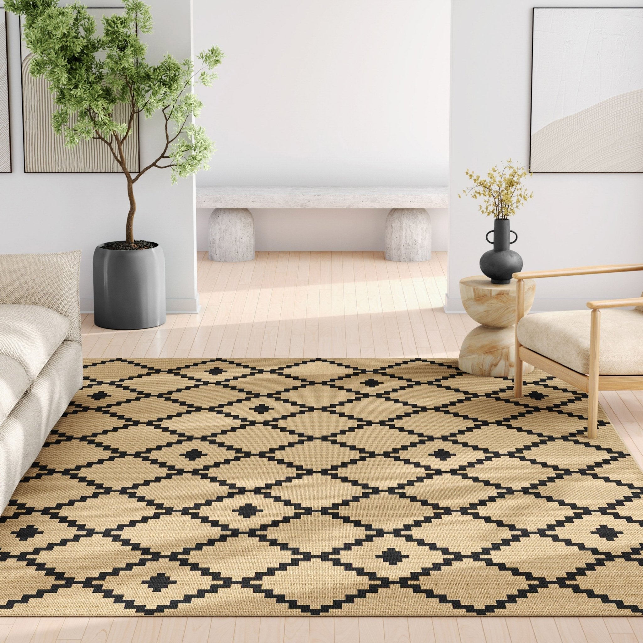 Faux-Jute Akita Moroccan Lattice Flatweave Rug、mySite、gigharbornorthrealestate