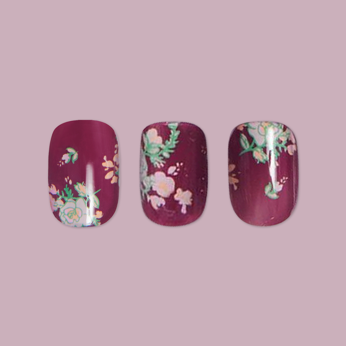 Fall Micro Floral | Squoval | Extra Short、mySite、solidvoid