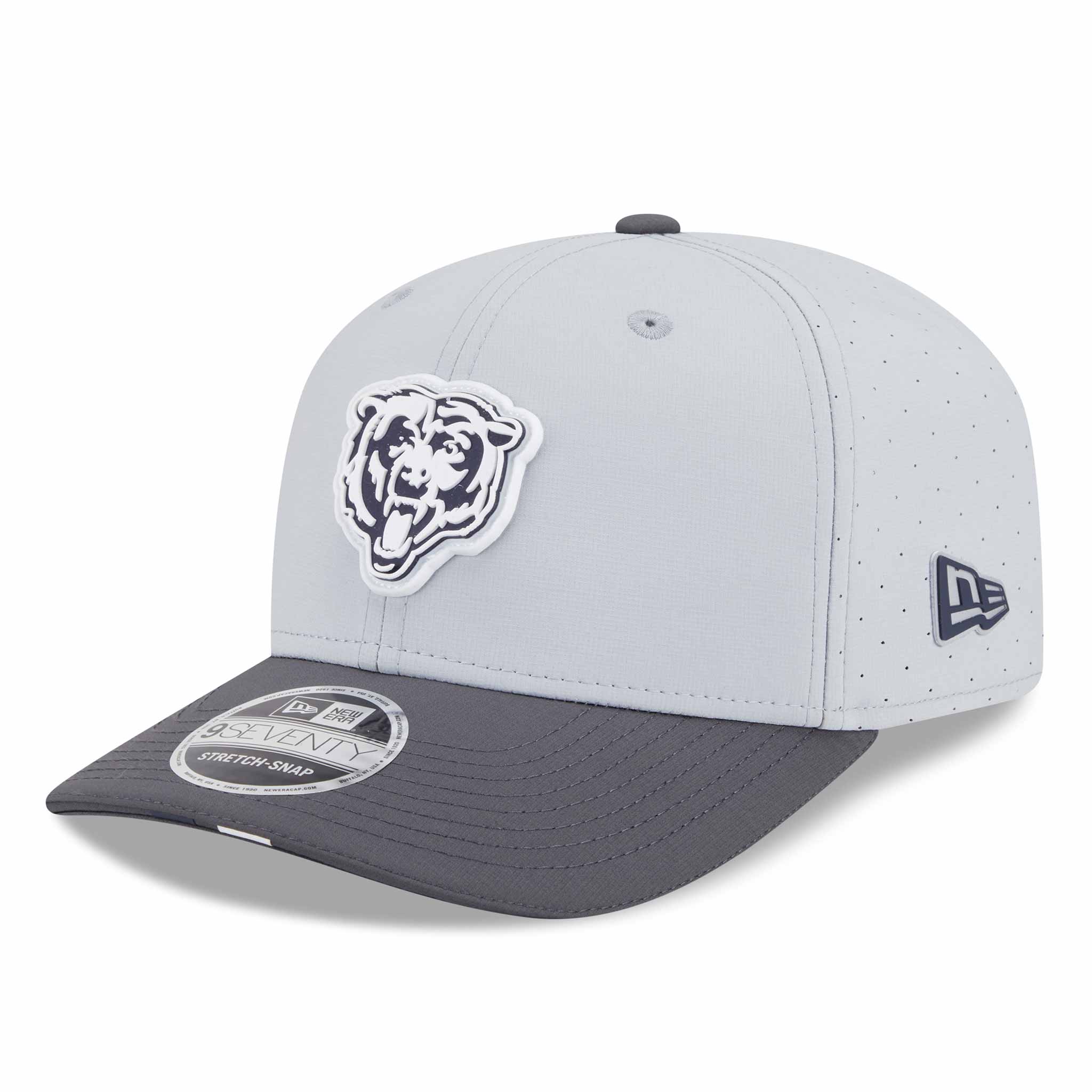 Chicago Bears New Era Training Camp Grey Bears Head 9SEVENTY Stretch Snap Adjustable Cap、mySite、vikingsvslions