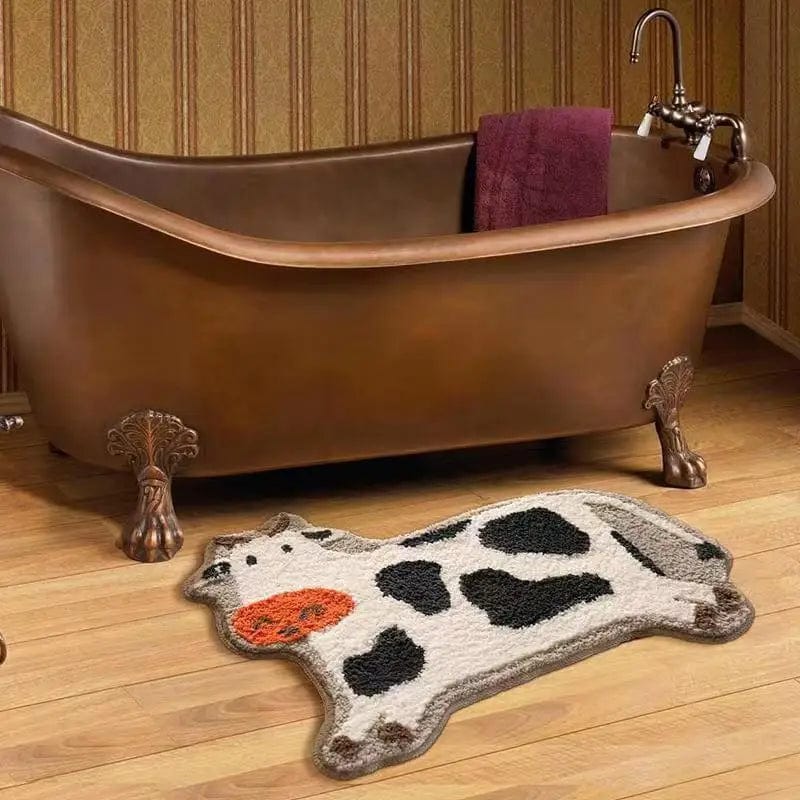 Cow Bathmat 73cm X 55cm Polyester、mySite、g9winljtr