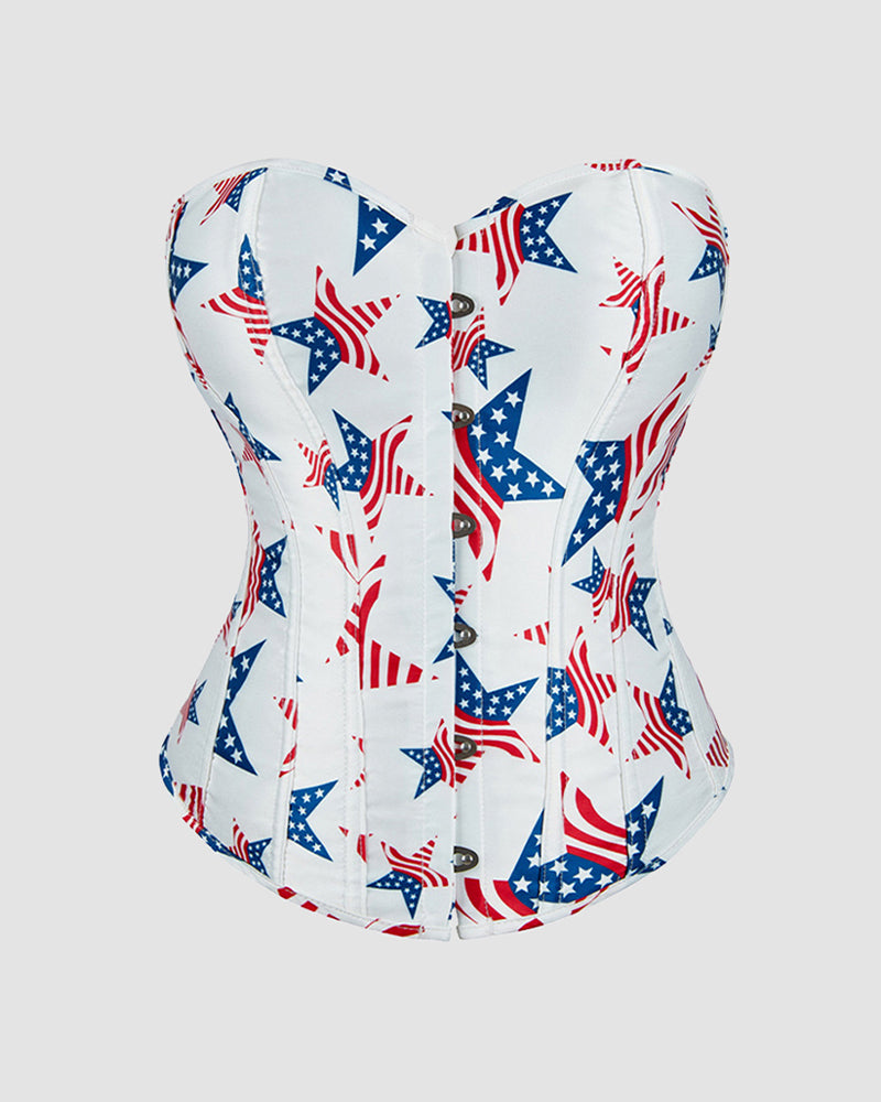 1960s 14 Bone Cotton Five-Pointed Star Corset、mySite、bengalsvssteelers