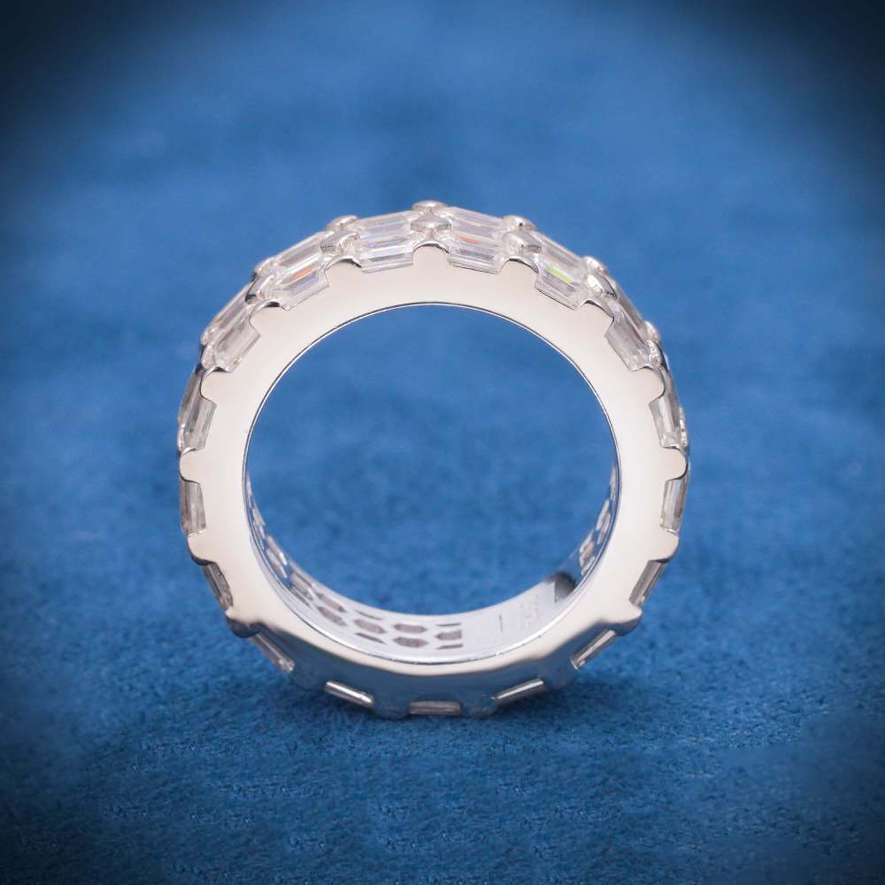 Double Row Moissanite Baguette Ring 14K Gold、mySite、hinf8tx79