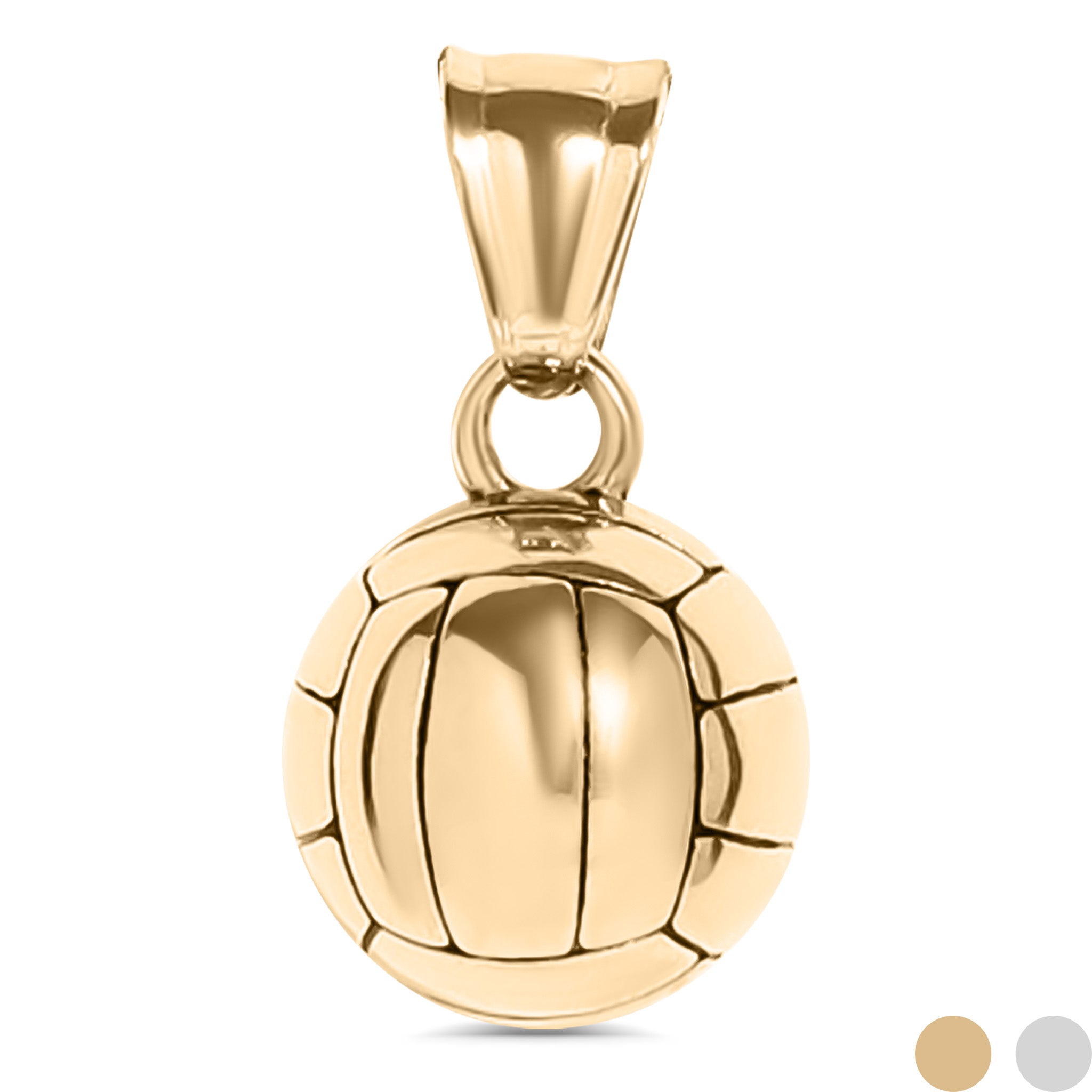 18K Gold PVD Stainless Steel 3D Volleyball Charm / PDL0180、mySite、dreamappss