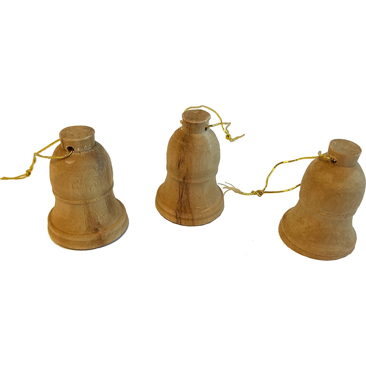  Holy Land Market Olive wood ornaments - Small Bells - Christmas Tree Ornaments from the Holy Land (6, 1.5 Inches)、mySite、elrpsem3k