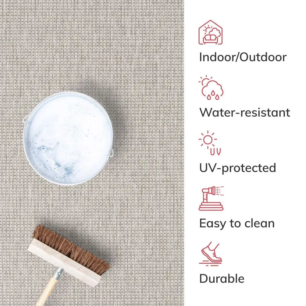 Odin Solid & Striped Border Indoor Outdoor Grey Ivory Flatweave Rug、mySite、gigharbornorthrealestate