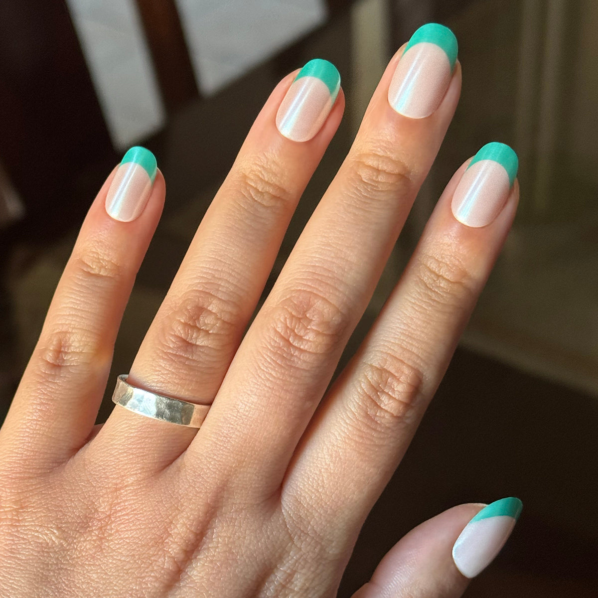 Turquoise Chrome | Short | Round - Tab Press-On、mySite、solidvoid