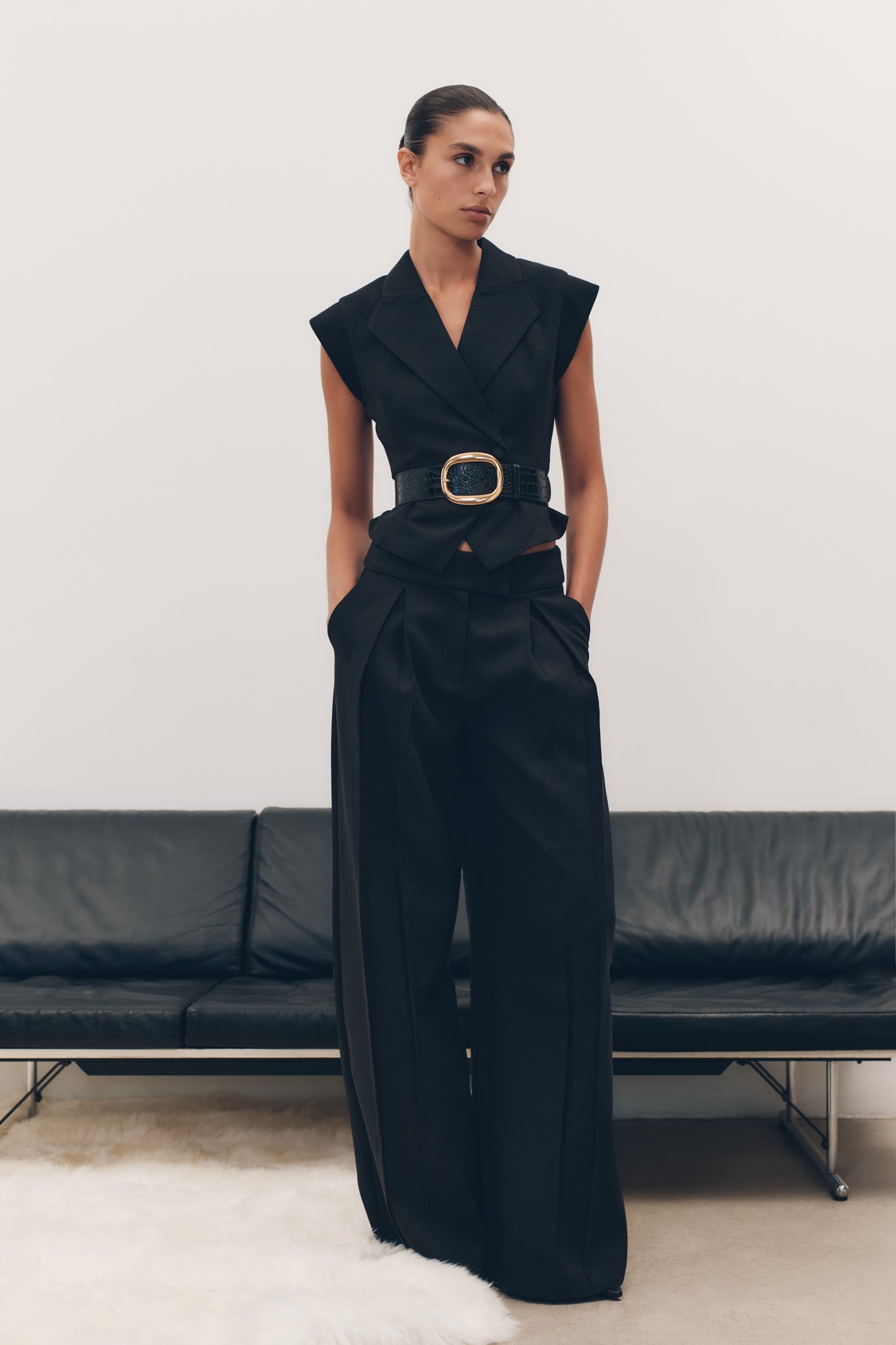 Andina Shortsleeve Linen Top - Black、mySite、solidvoid