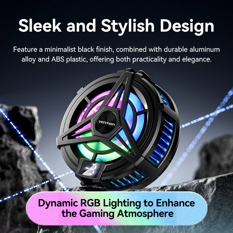 Vention Magnetic Mobile Phone Cooler with 3-Gear Adjustment Black LED Display Type、mySite、fannypackpong