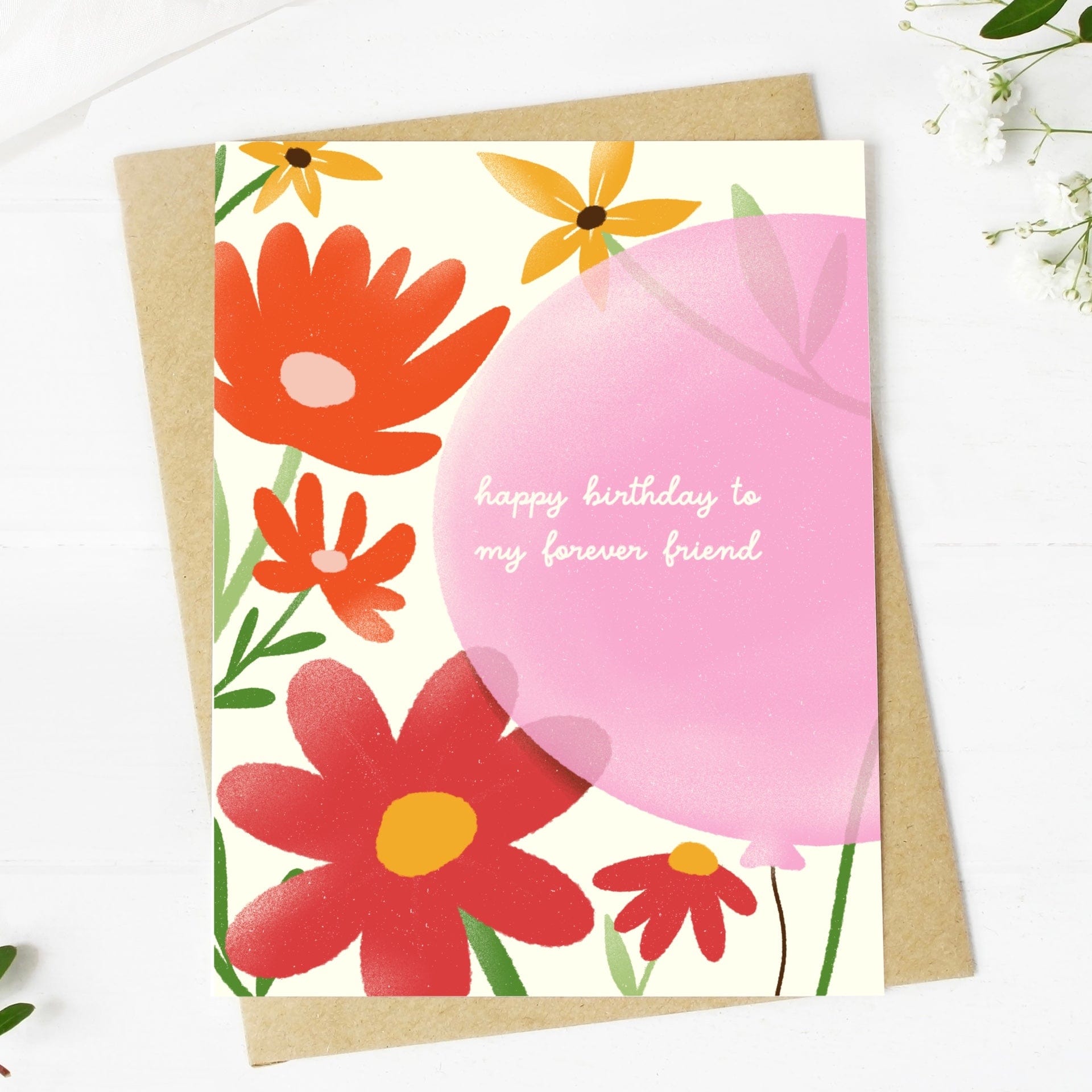  Happy Birthday To My Forever Friend Floral Greeting Card、mySite、elrpsem3k