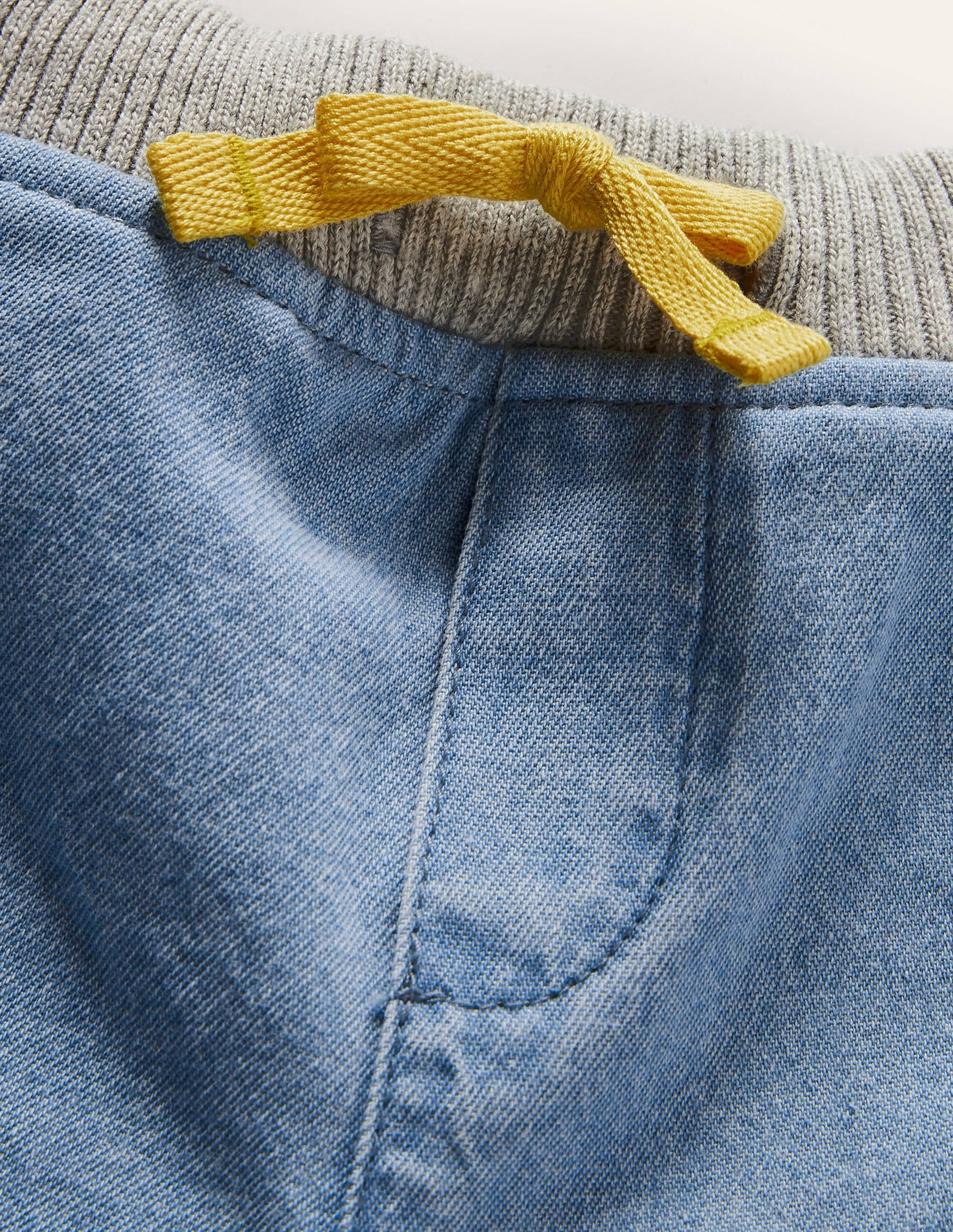  Rib Waist Woven Shorts-Mid Chambray、mySite、ashleygrahame