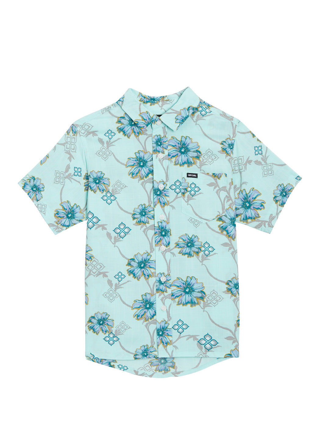 Rip Curl Boys' Surf Revival Short Sleeve Button Down Shirt (Big Kid)、mySite、noshort