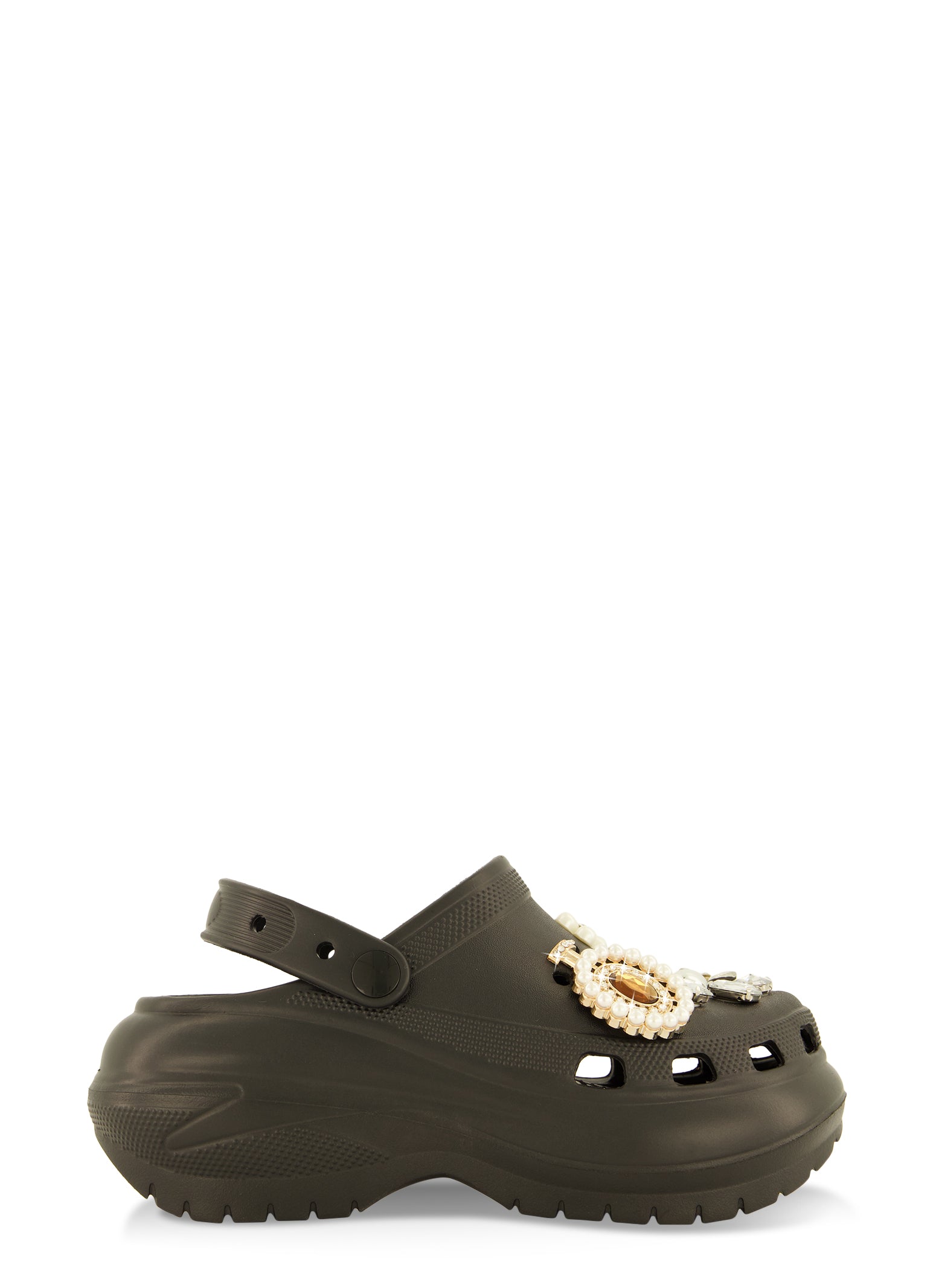 Rhinestone Charm Platform Slingback Clogs、mySite、camillekostekn