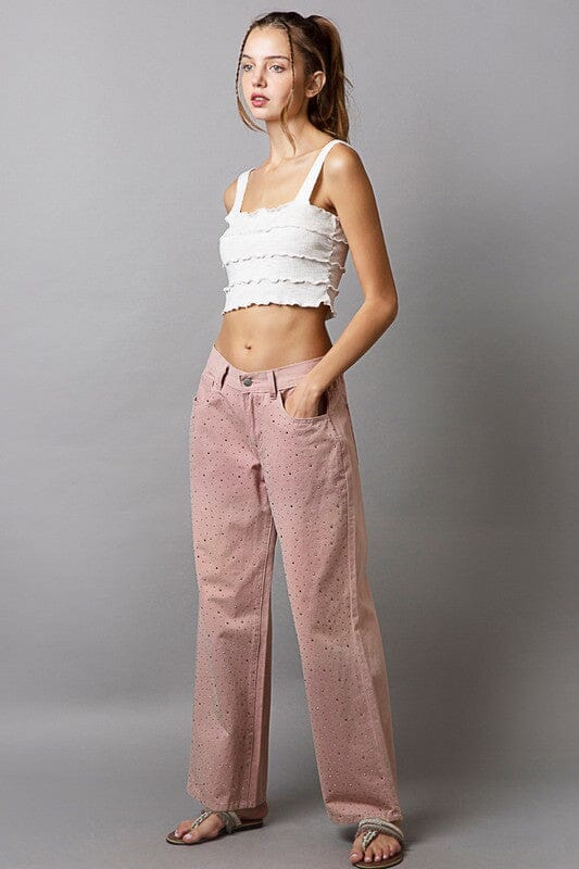 POL Embellishments Gradient Wide Leg Pants、mySite、camillekostekn