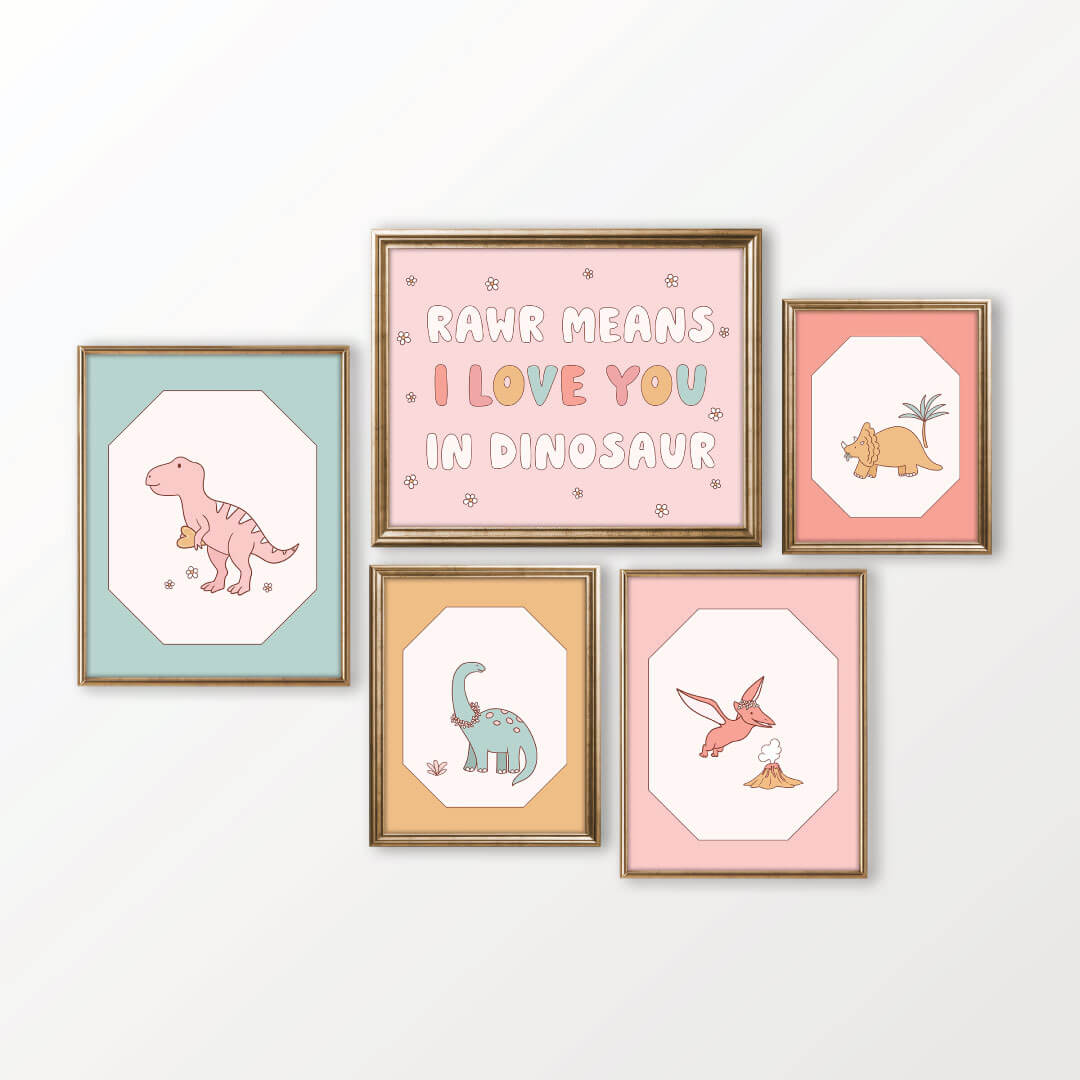  Dolly's Dinos Bundled Digital Nursery Wall Art、mySite、layawaytickets