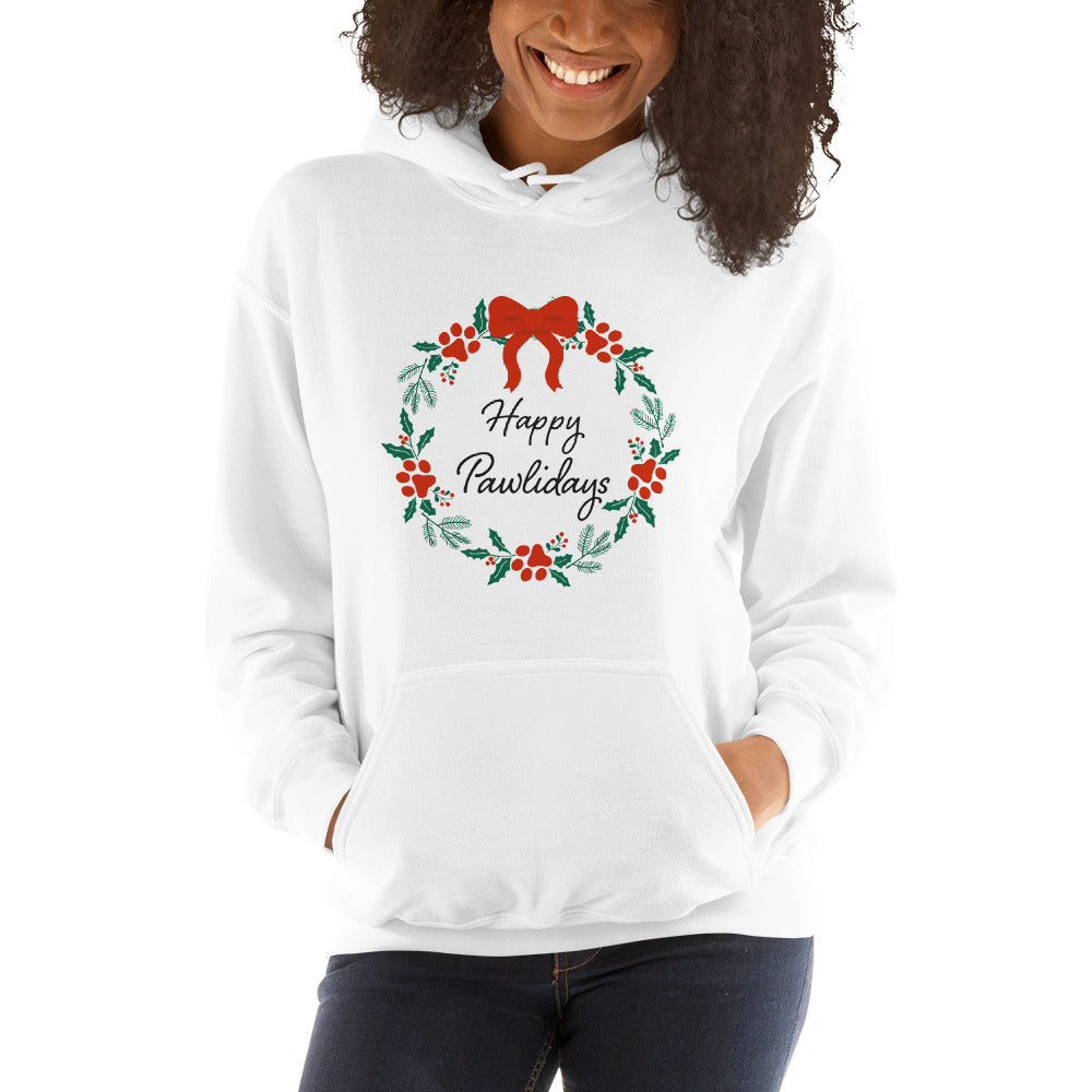 Happy Pawlidays Wreath Hoodie、mySite、camillekostekn