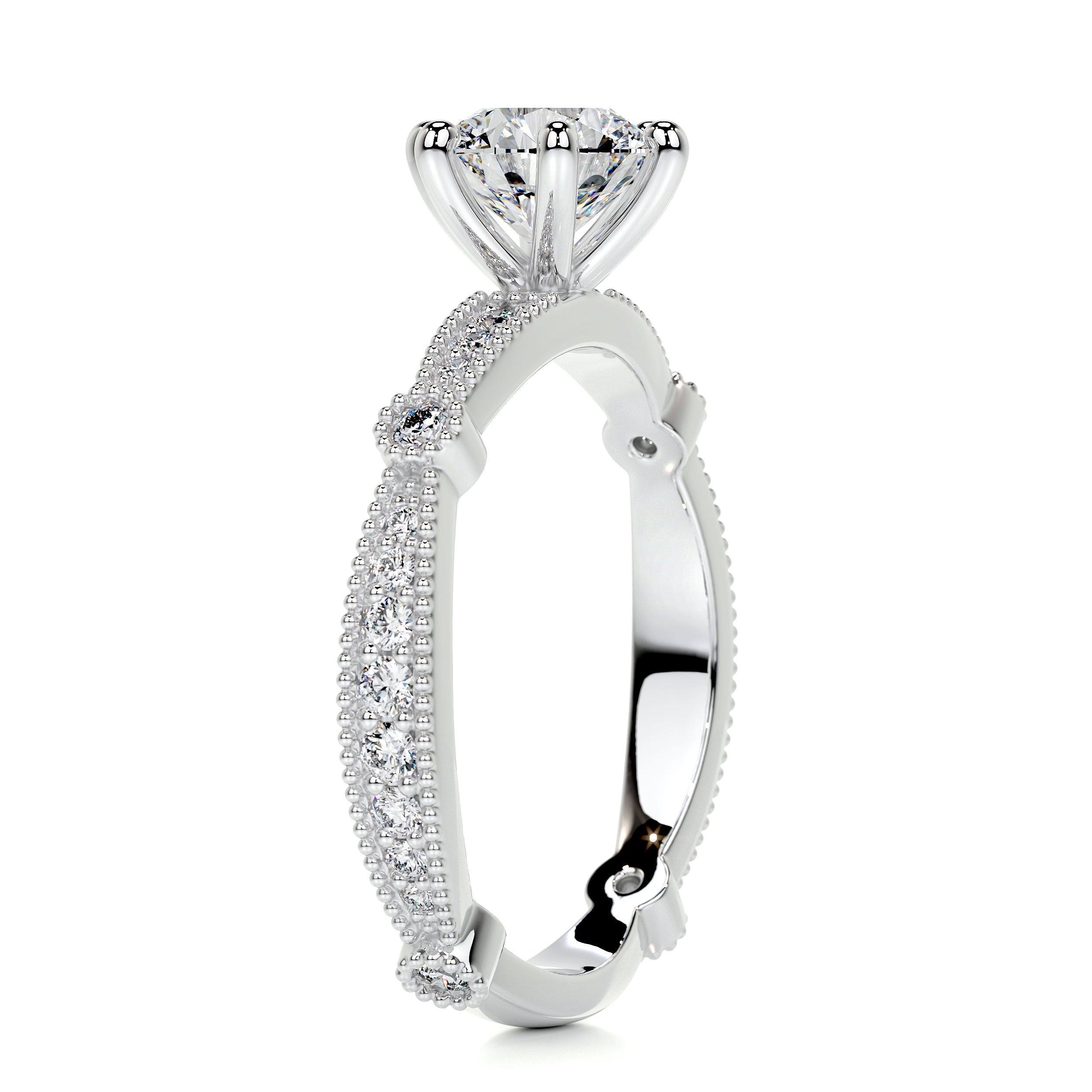 Stacy Moissanite & Diamond Ring -14K White Gold (RTS)、mySite、hinf8tx79