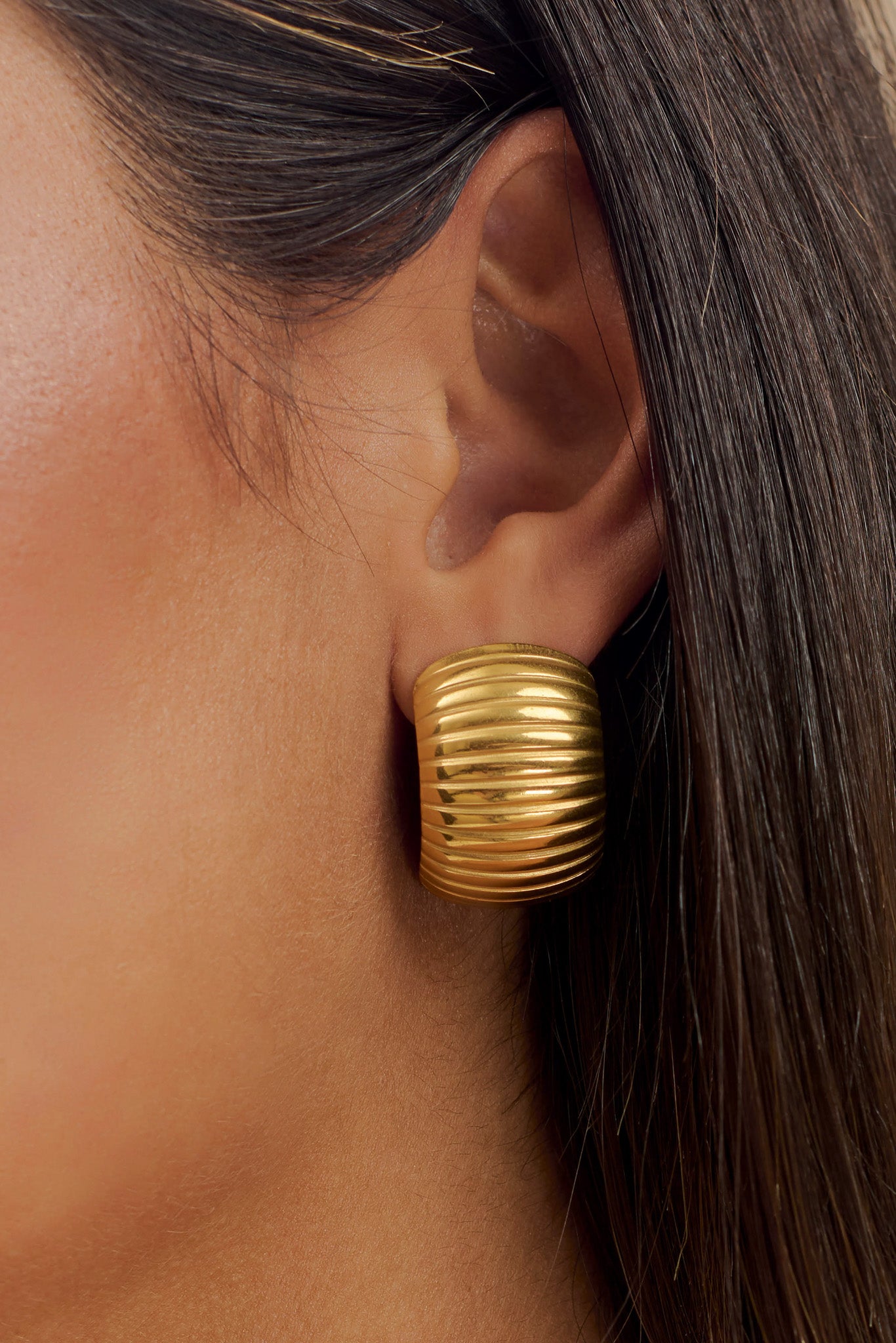 Amelia Textured Hoop - Gold、mySite、solidvoid