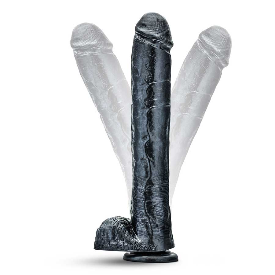 Jet Dark Steel 14 Inch Carbon Metallic Anal Dildo with Balls by Blush Novelties、mySite、bottomscart