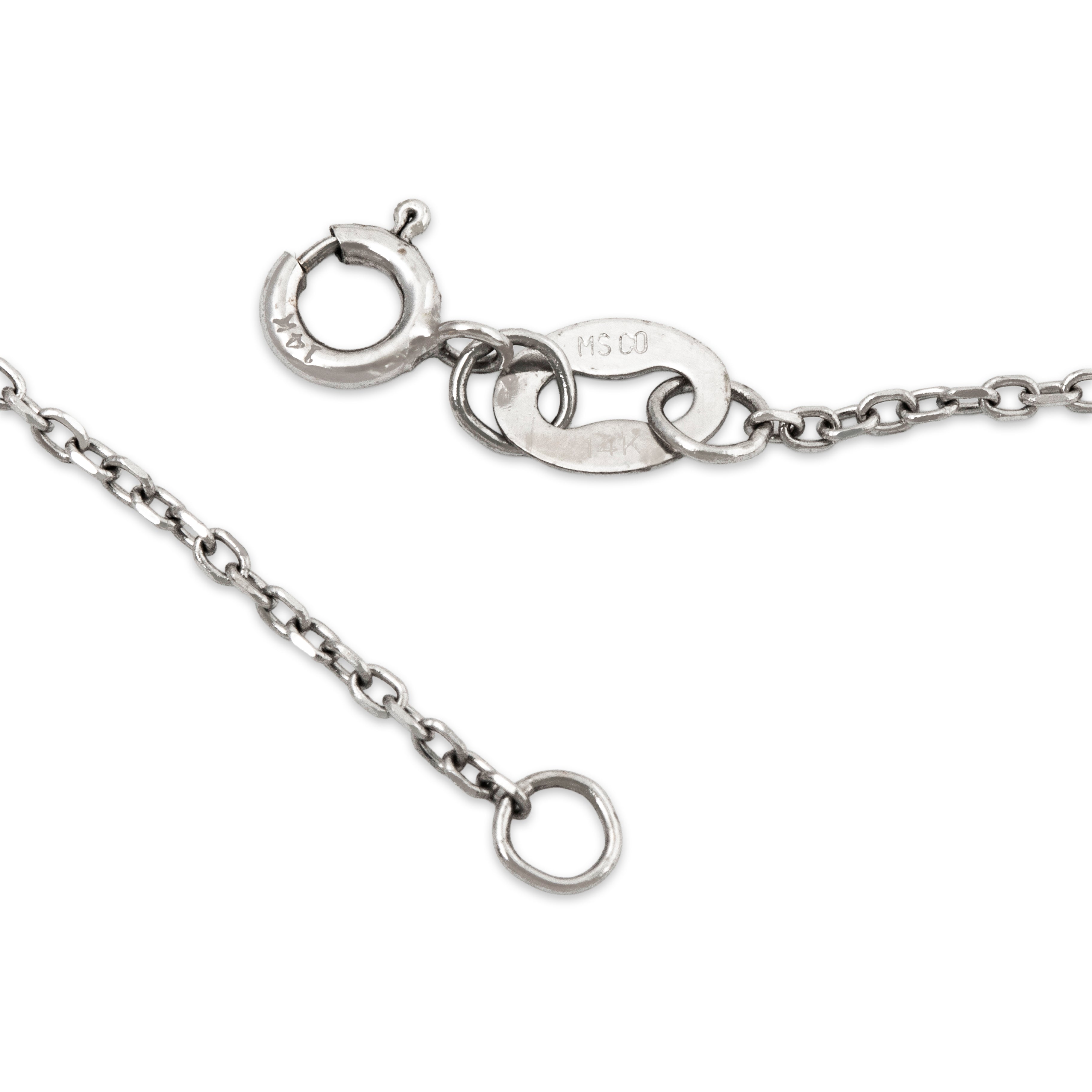 Vintage 14k White Gold .21cttw Diamond Figural Dragonfly Necklace 18、mySite、hinf8tx79