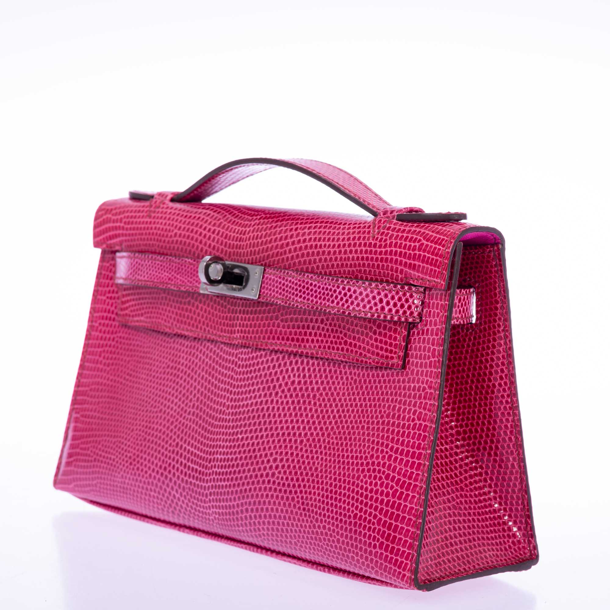 Hermès Mini Kelly Pochette Fuchsia Lizard Palladium Hardware、mySite、garminoutage.com