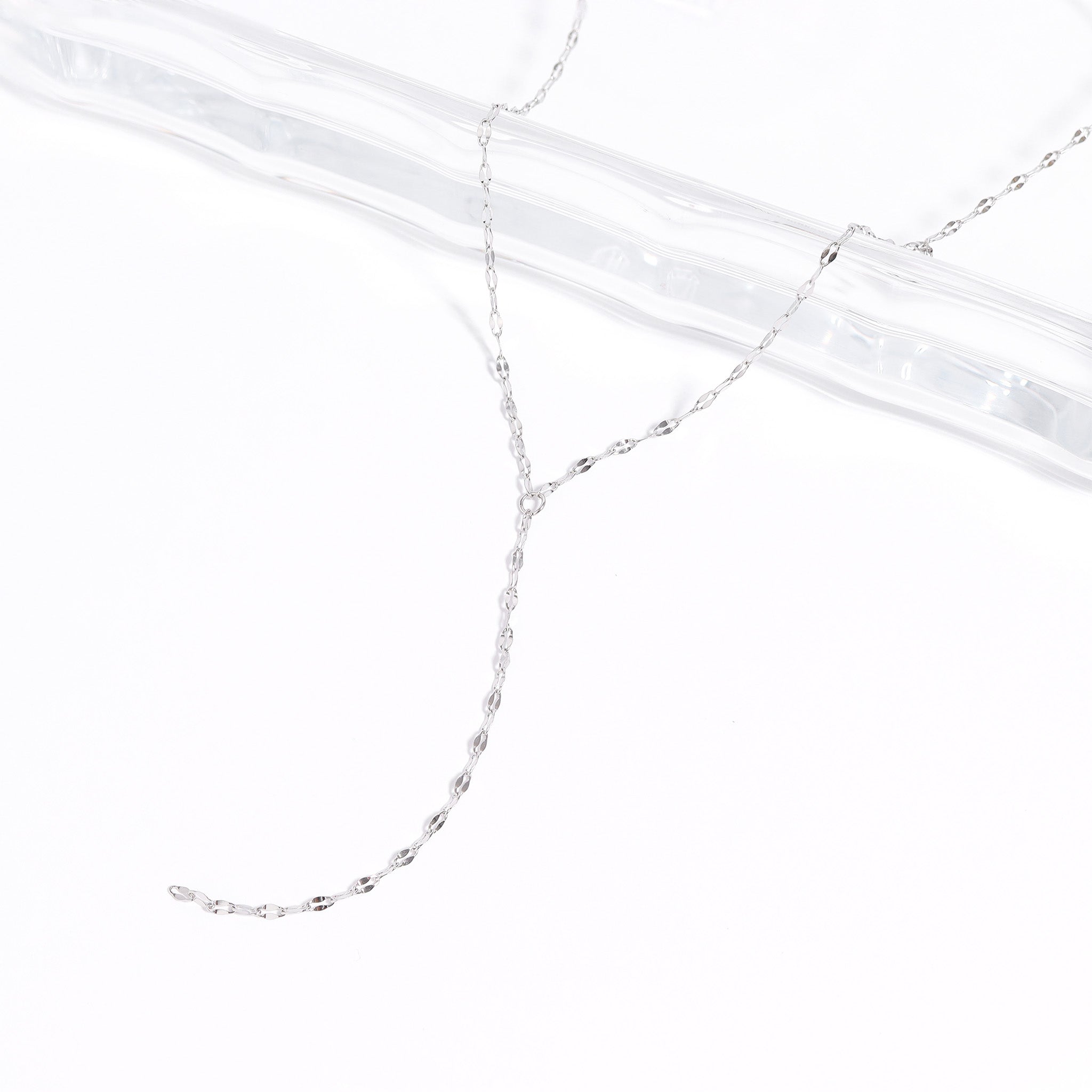 18K Gold PVD Stainless Steel Lariat Necklace Lip Chain / CHN0058、mySite、dreamappss