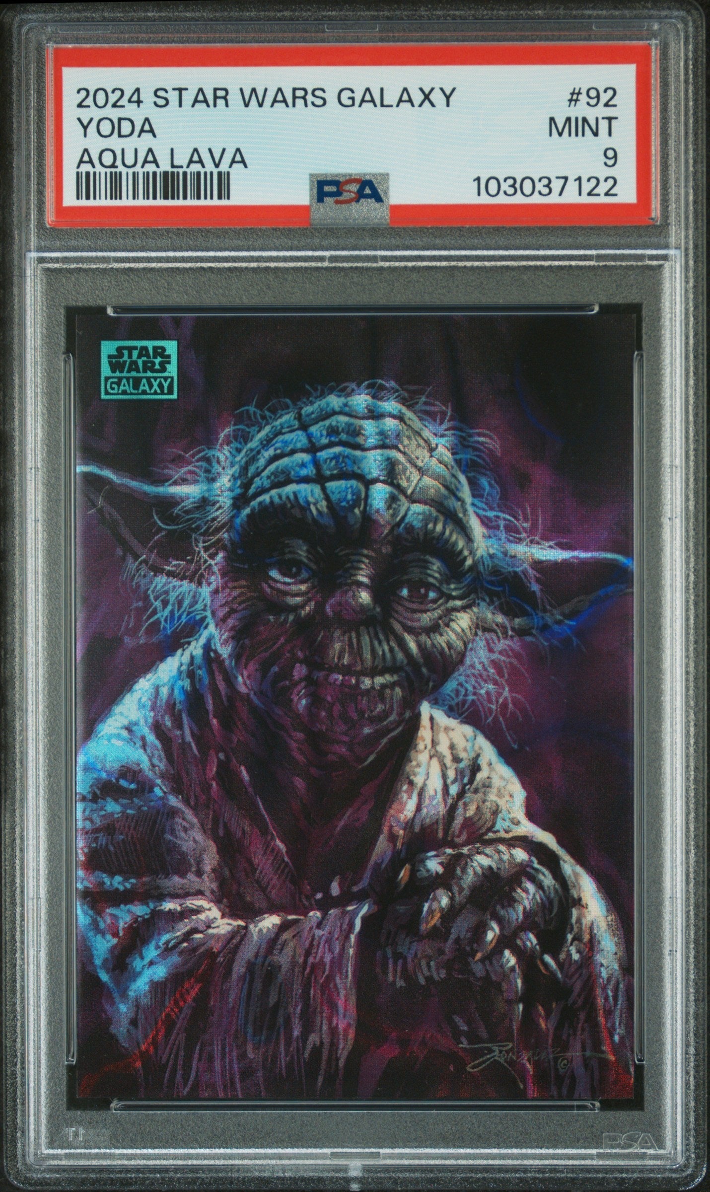 Yoda #92 Aqua Lava 158/175 PSA 9 Topps Chrome Star Wars Galaxy 2024、mySite、waistdrama