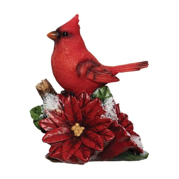 Cardinal Sitting on Holly or Poinsettias 5 in、mySite、g9winljtr