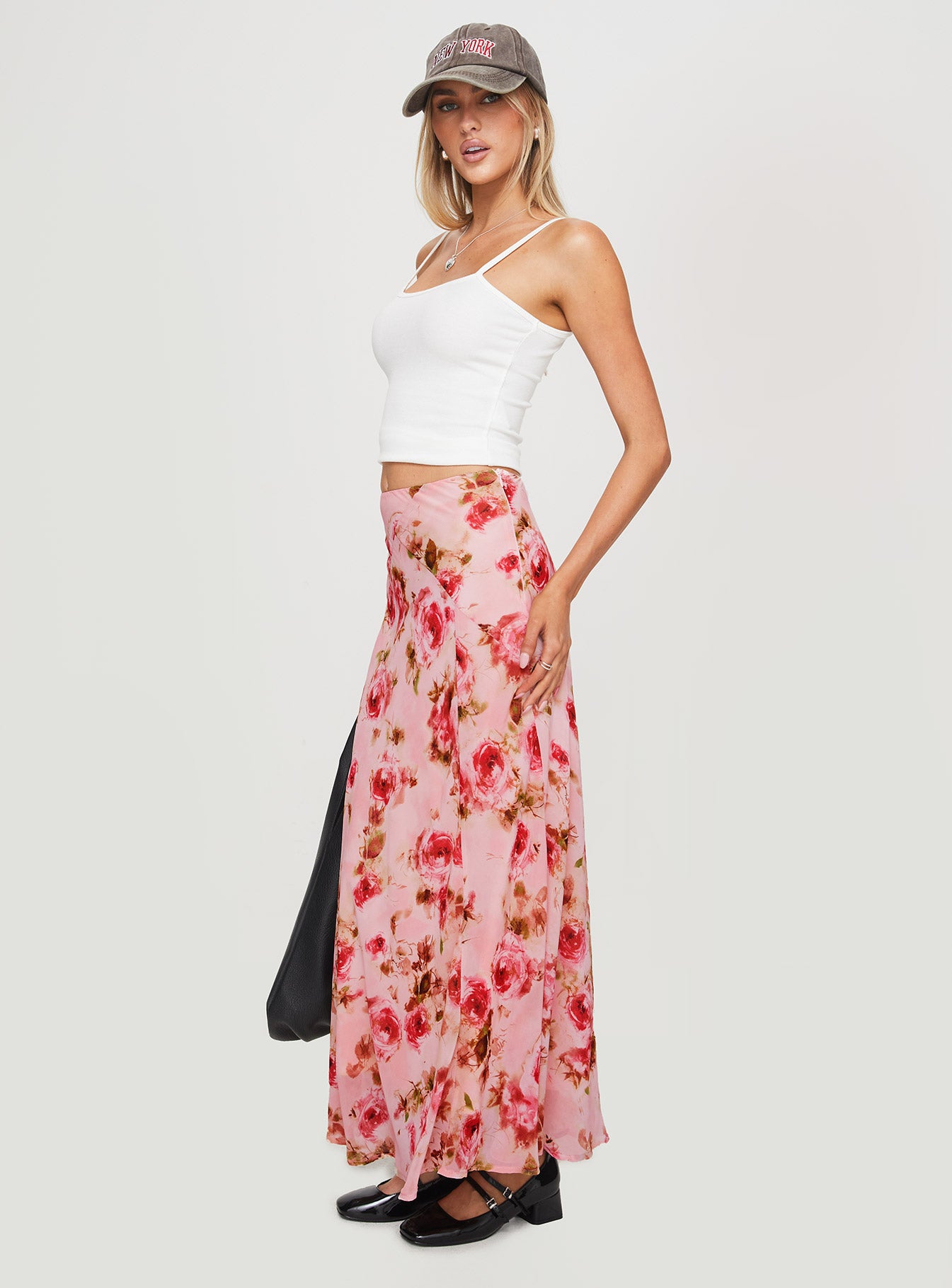 Vespera Maxi Skirt Pink、mySite、solidvoid