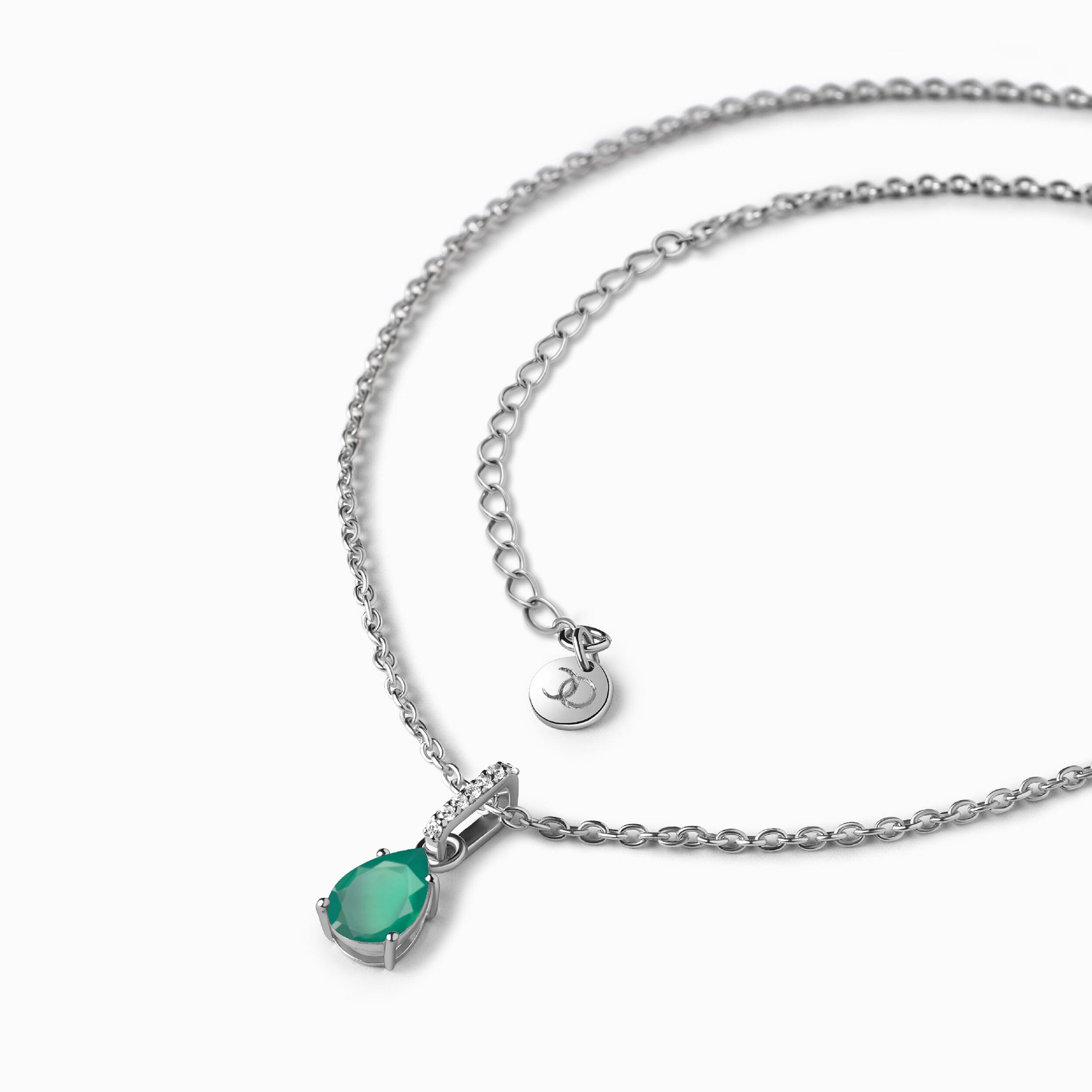 Green Onyx Birthstone Sway Necklace & Herringbone Chain、mySite、hinf8tx79