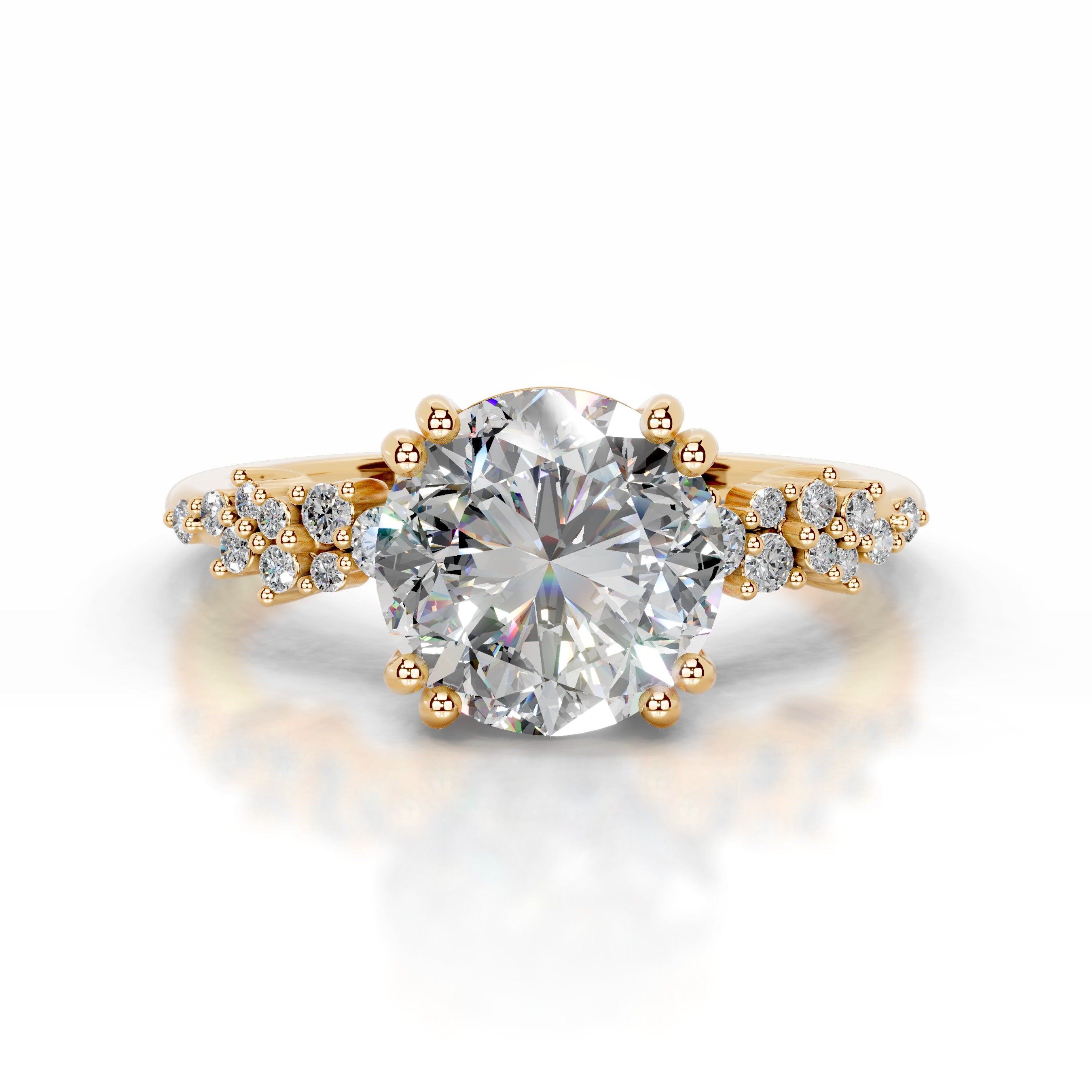 Emaline Moissanite & Diamonds Ring - 18K Yellow Gold、mySite、hinf8tx79