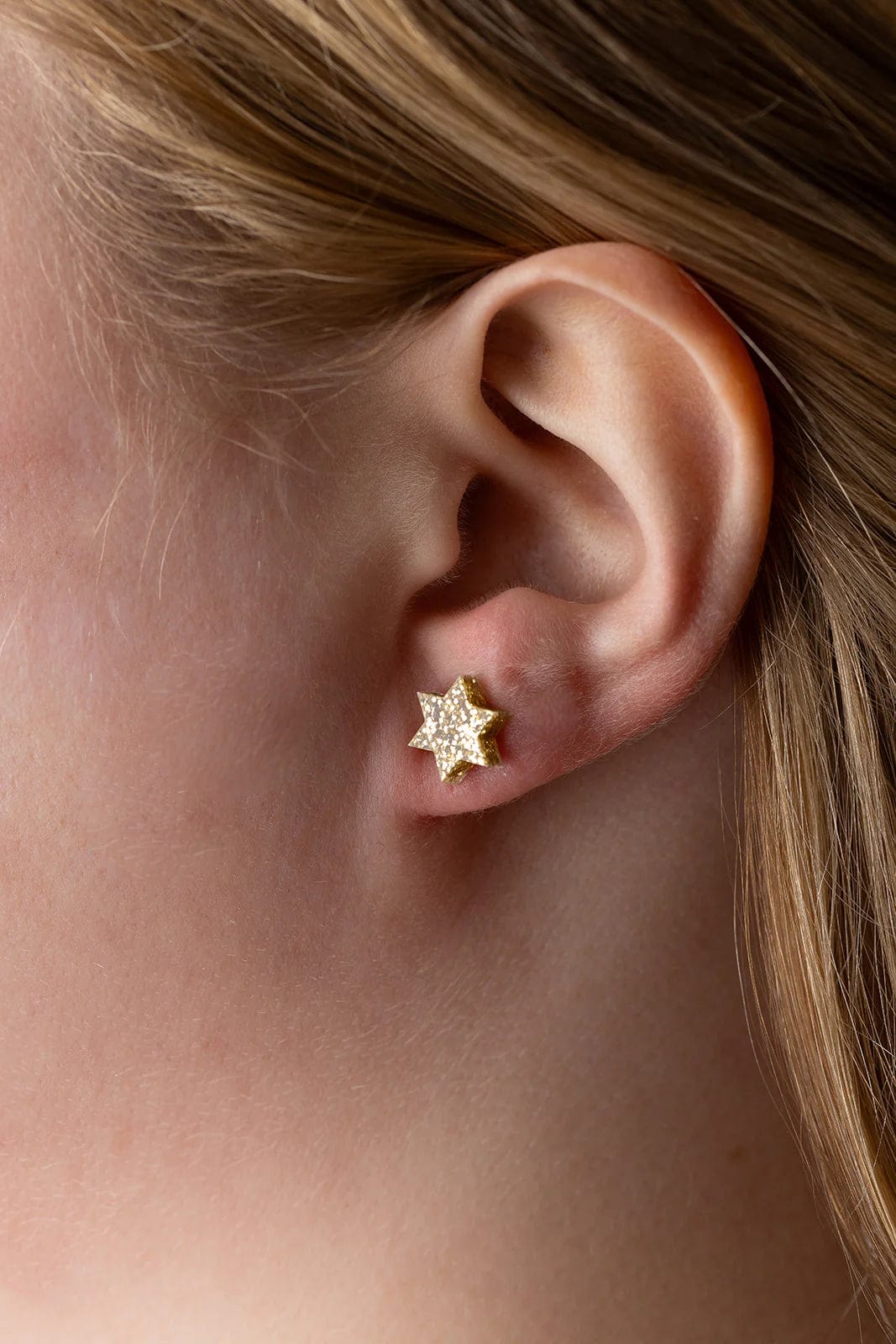 Mini Magen David Earrings - Light Gold Glitter、mySite、topwebapps