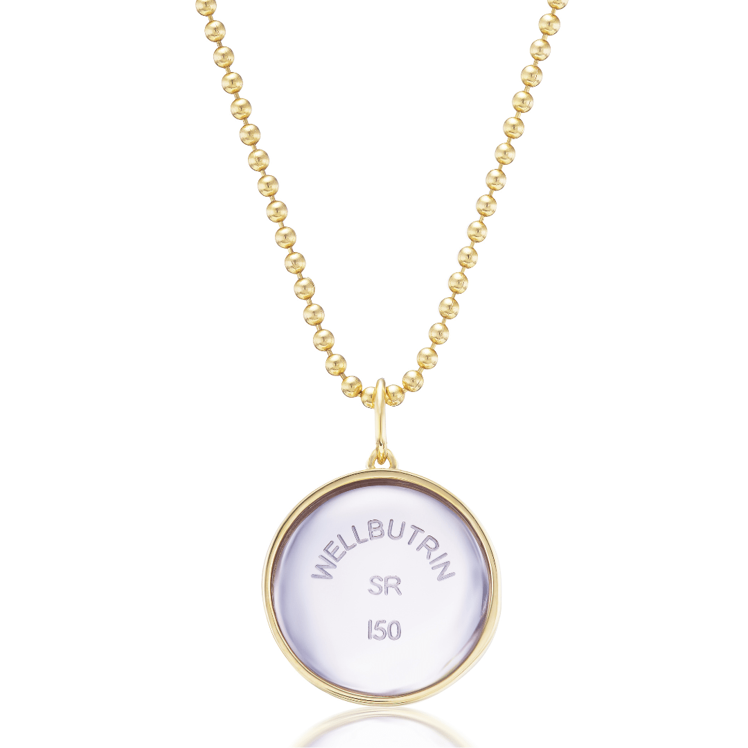 Lavender Quartz Wellbutrin Necklace by Mad Fine - 14k Gold、mySite、topwebapps