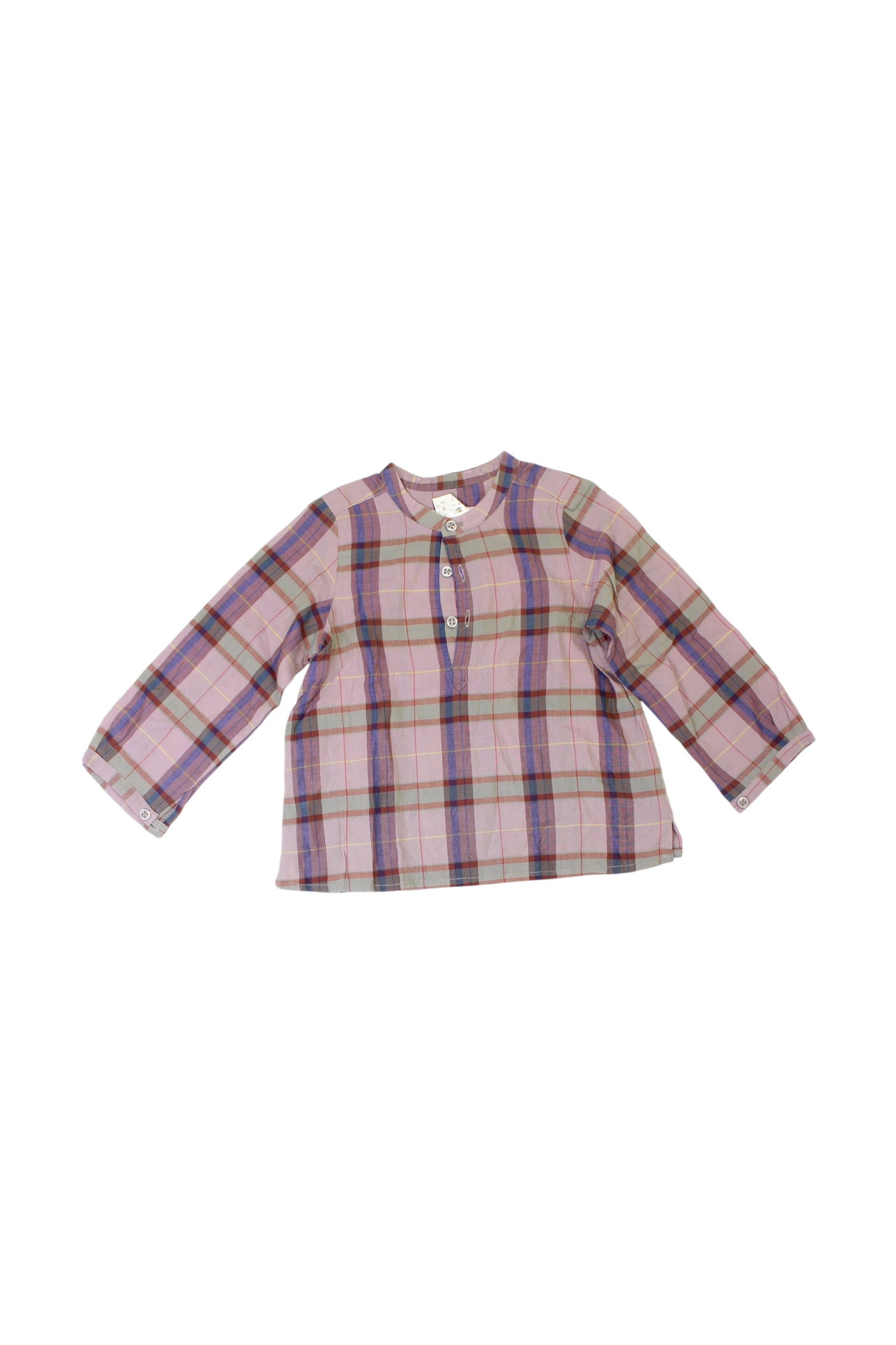 Bonpoint Plaid Button-Down Shirt 12-18M、mySite、g9winljtr