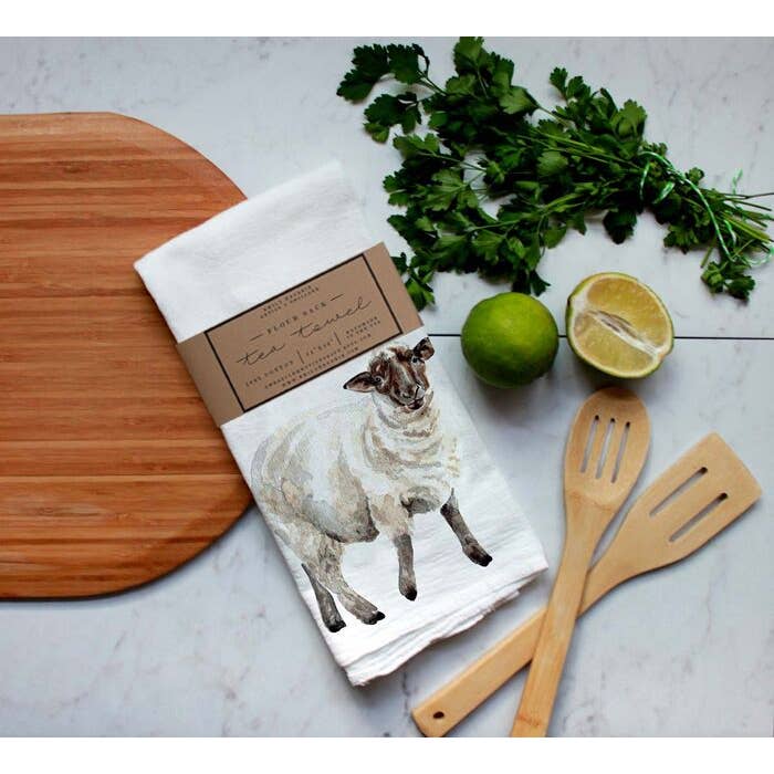 Closeout Farm Animal Watercolor Flour Sack Tea Towels-Rabbits, cows, horse, chicken、mySite、g9winljtr